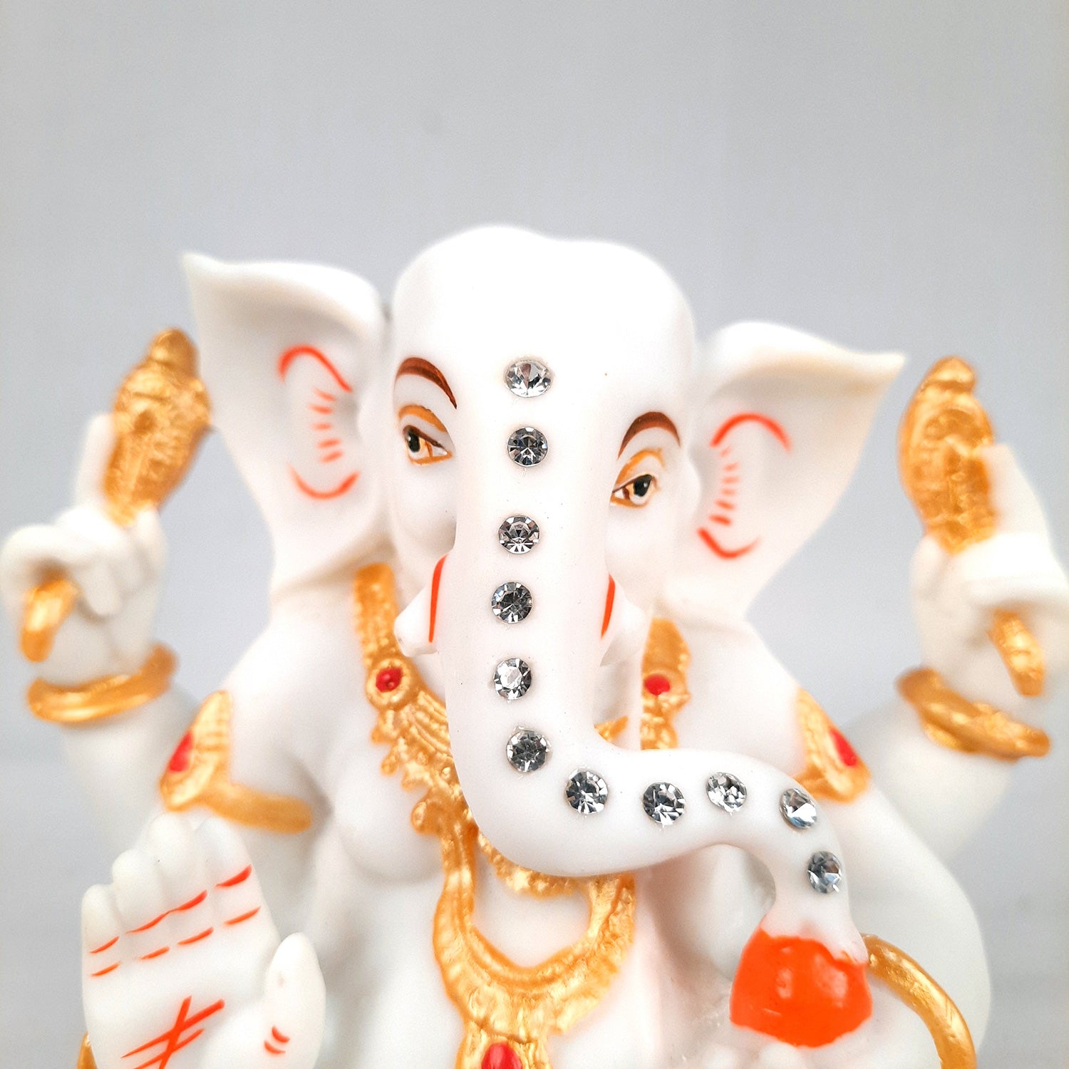 Ganesh Statue With Marble Finish | Exclusive Ganesha Murti | Ganpati Idol - Puja, Home, Office Desk, Table Decor, Diwali Gift - 5 Inch - apkamart #Style_design 1