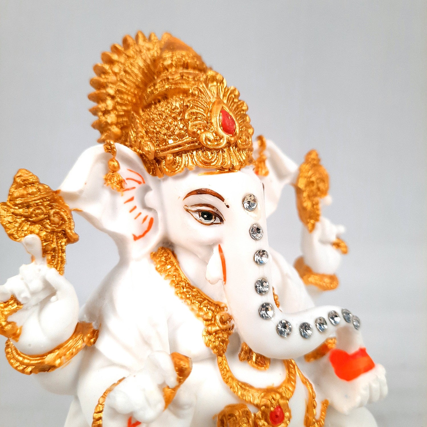 Ganesh Statue With Marble Finish | Exclusive Ganesha Murti | Ganpati Idol - Puja, Home, Office Desk, Table Decor, Diwali Gift - 5 Inch - apkamart #Style_design 2