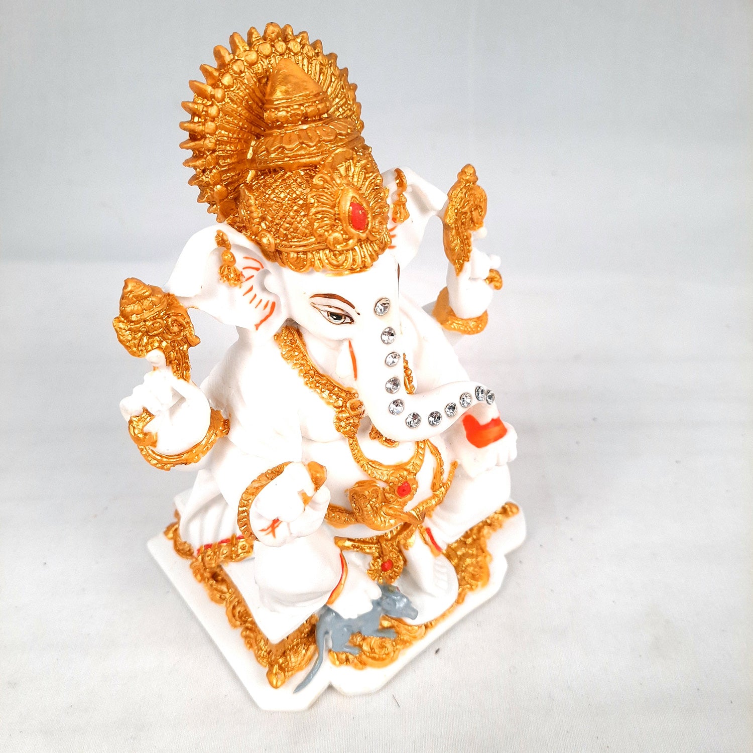Ganesh Statue With Marble Finish | Exclusive Ganesha Murti | Ganpati Idol - Puja, Home, Office Desk, Table Decor, Diwali Gift - 5 Inch - apkamart #Style_design 2