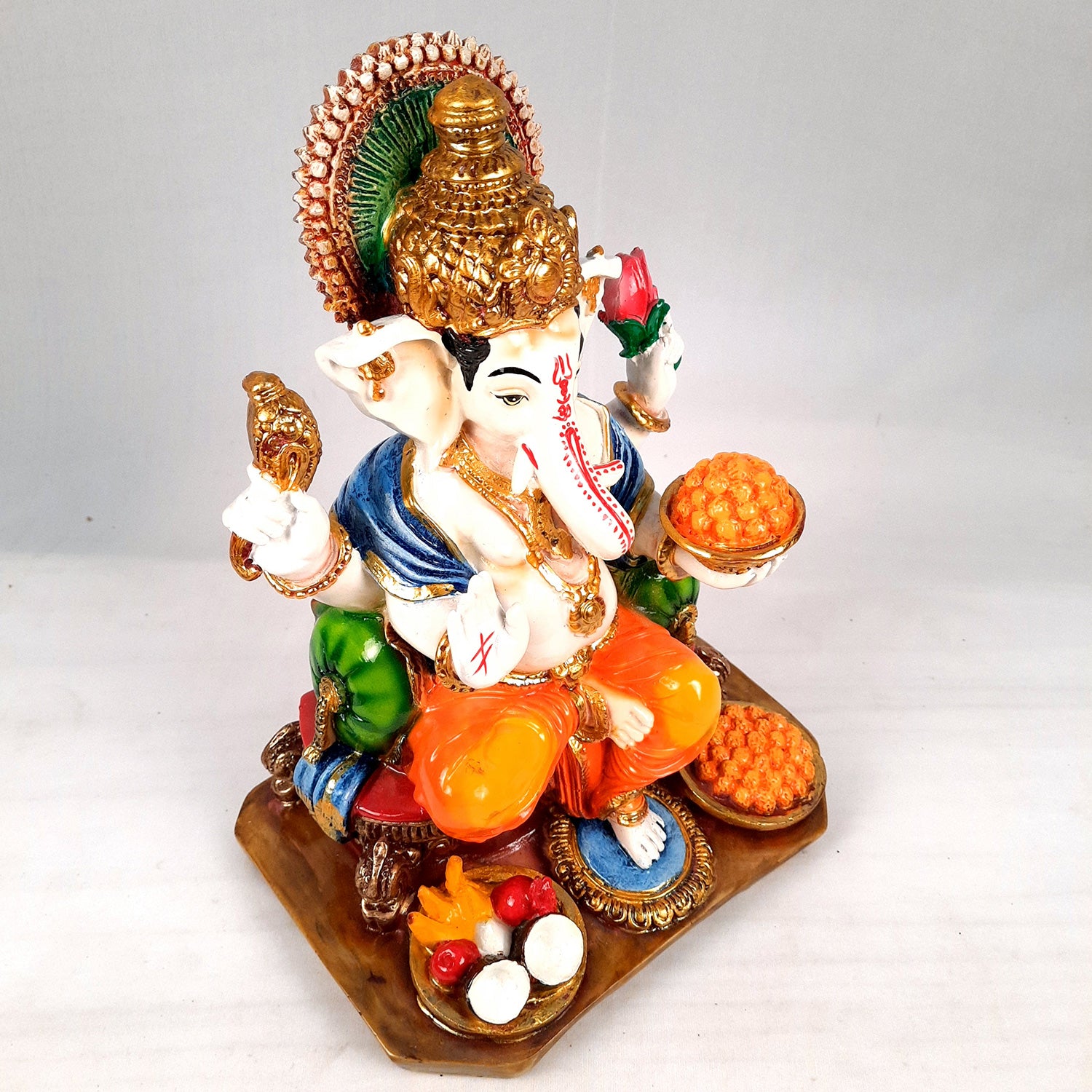 Ganesh Idol | Ganesha Statue With Premium Finish | Ganpati Murti - Puja, Home, Office Desk, Table, Living Room Decor, Diwali Gift - 13 Inch - apkamart