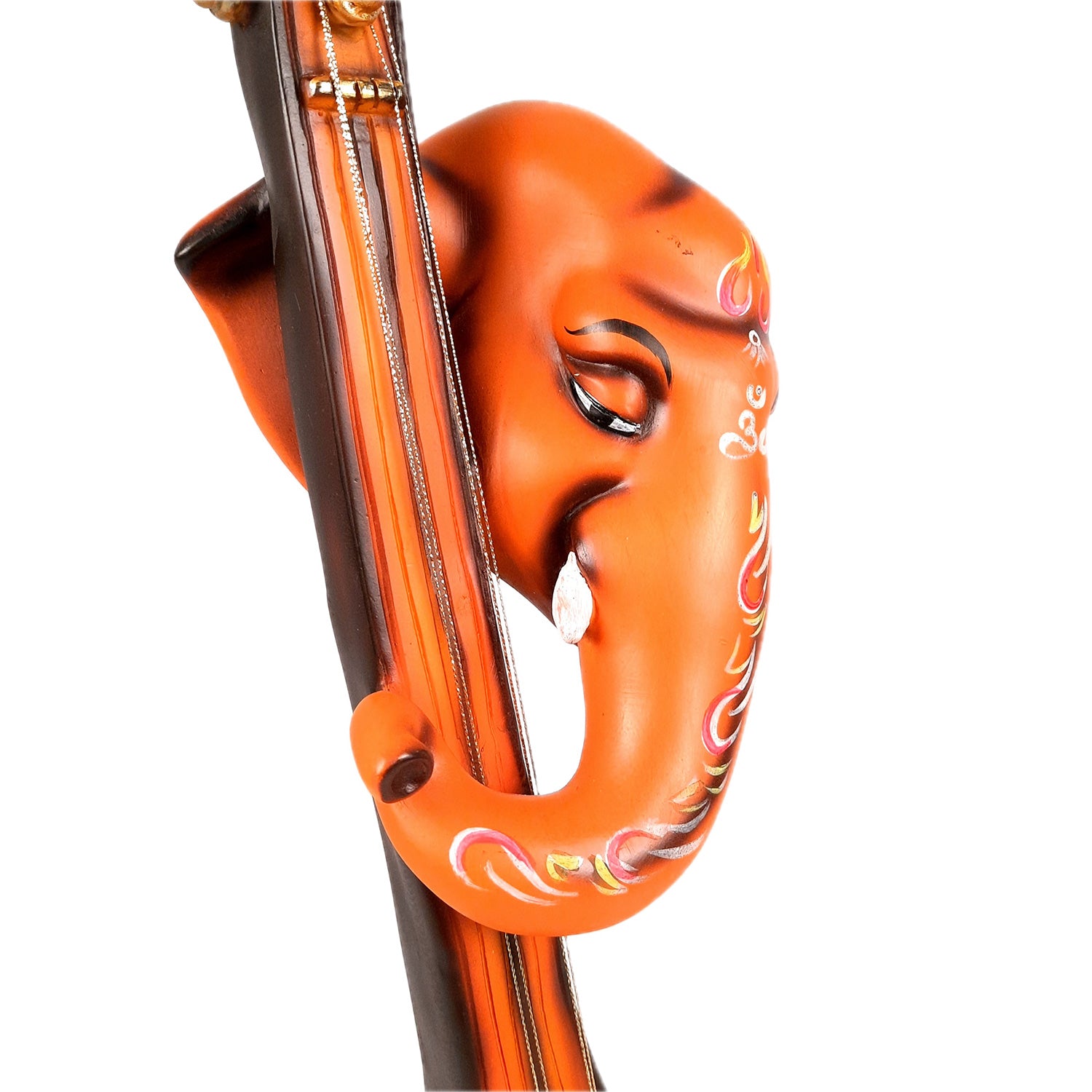 Ganesh Idol With Sitar | Ganesha Statue | Ganpati Murti - Puja, Home, Office Desk, Table, Living Room Decor, Diwali Gift - 21 Inch - apkamart #Color_Orange