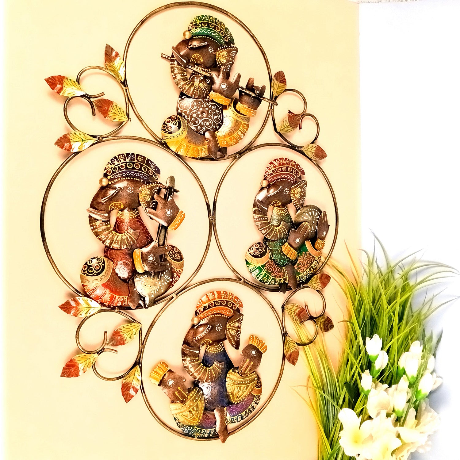 Decorative Ganesha Wall Hanging | Wall Showpiece Hangings Decor - For Home, Living Room, Bedroom, Hall, Entrance Decoration & Gift - 26 Inch - Apkamart