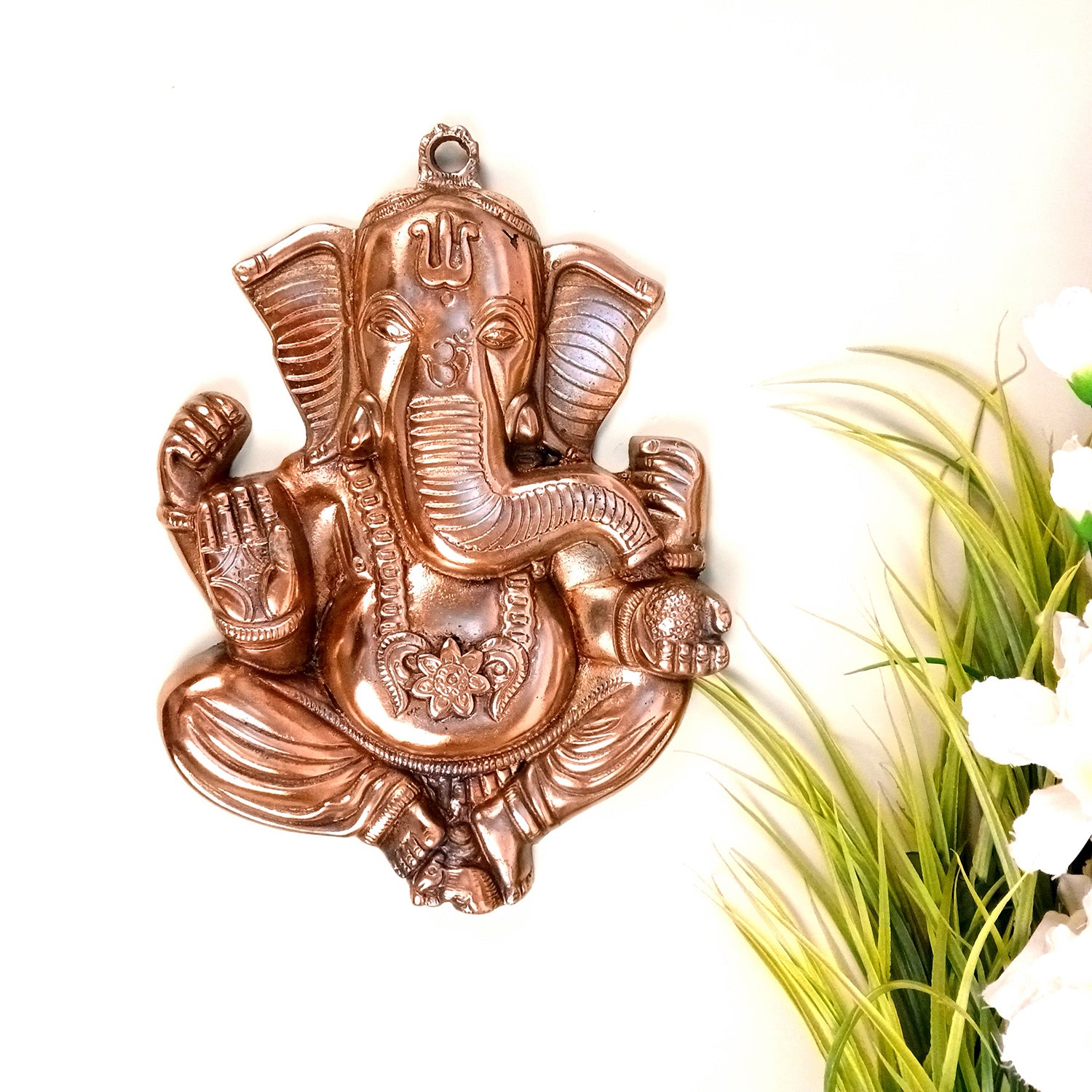 Ganesh Wall Hanging Statue | Ganesha Wall Idol for Puja, Home, Living Room Decor | Diwali & Housewarming Gift - 13 Inch - Apkamart