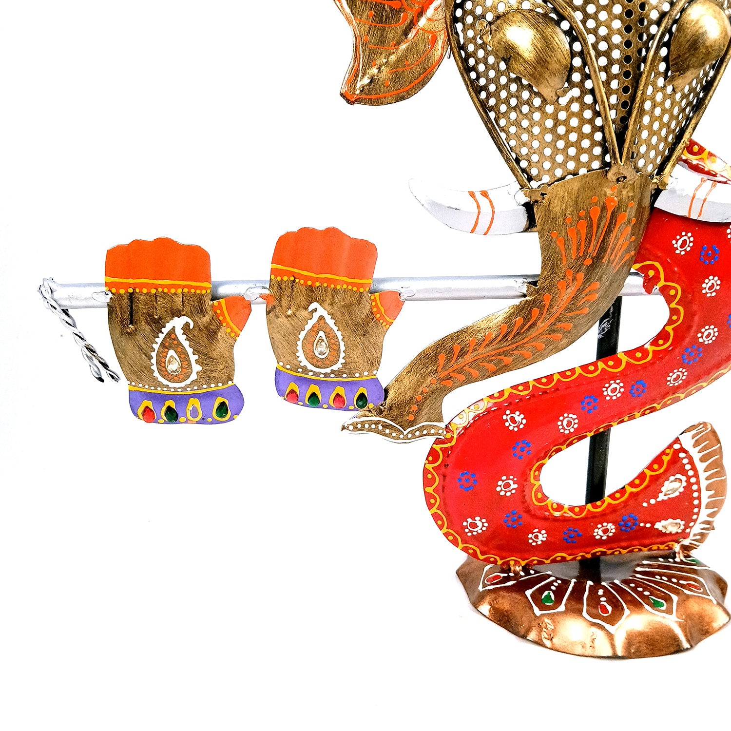 Ganesha Tea Light Candle Holder | Ganesh Showpiece With T Light Stand- For Home, Table, Living Room, Bedroom, Office Decor | For Diwali Decoration & Gifts - 17 Inch - Apkamart