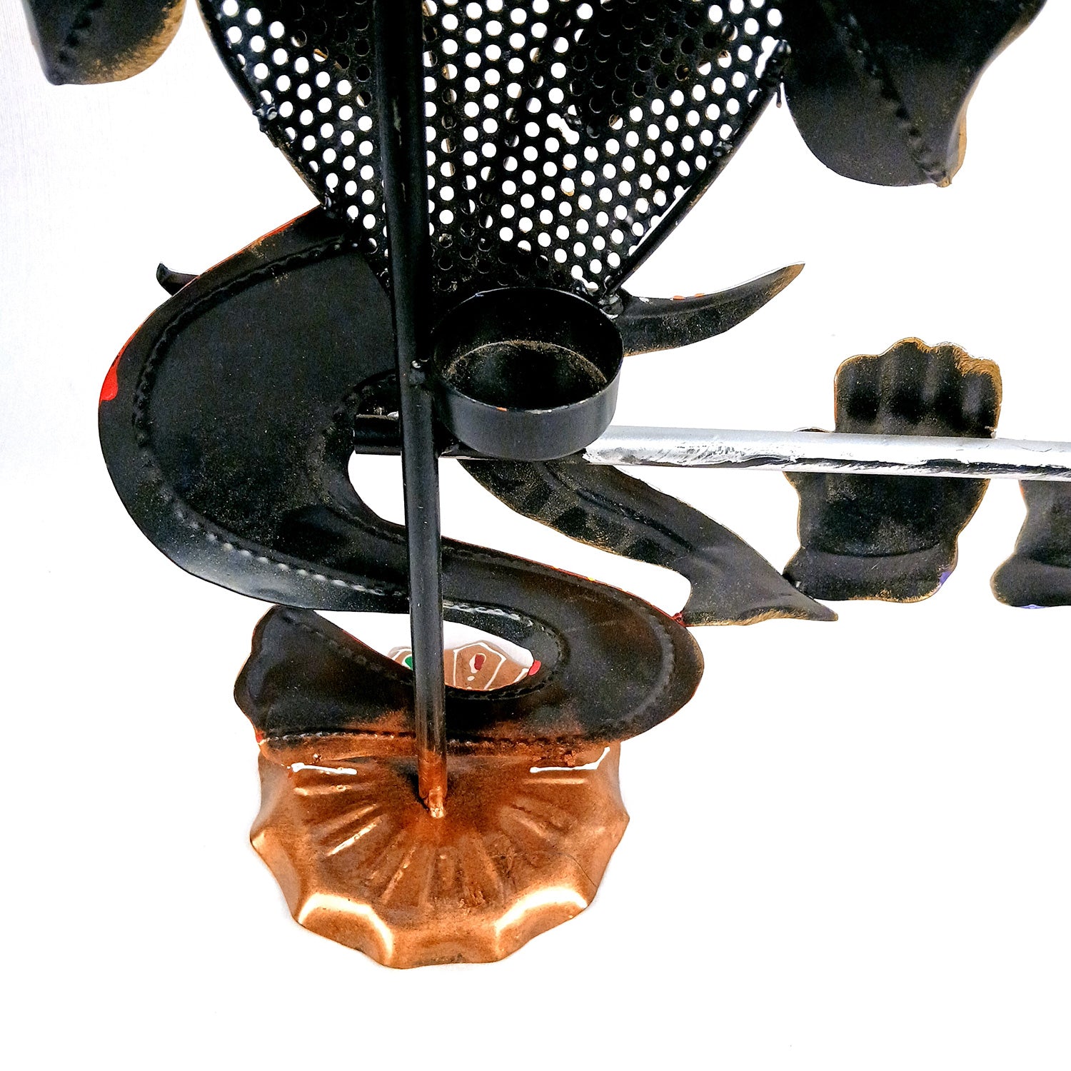 Ganesha Tea Light Candle Holder | Ganesh Showpiece With T Light Stand- For Home, Table, Living Room, Bedroom, Office Decor | For Diwali Decoration & Gifts - 17 Inch - Apkamart