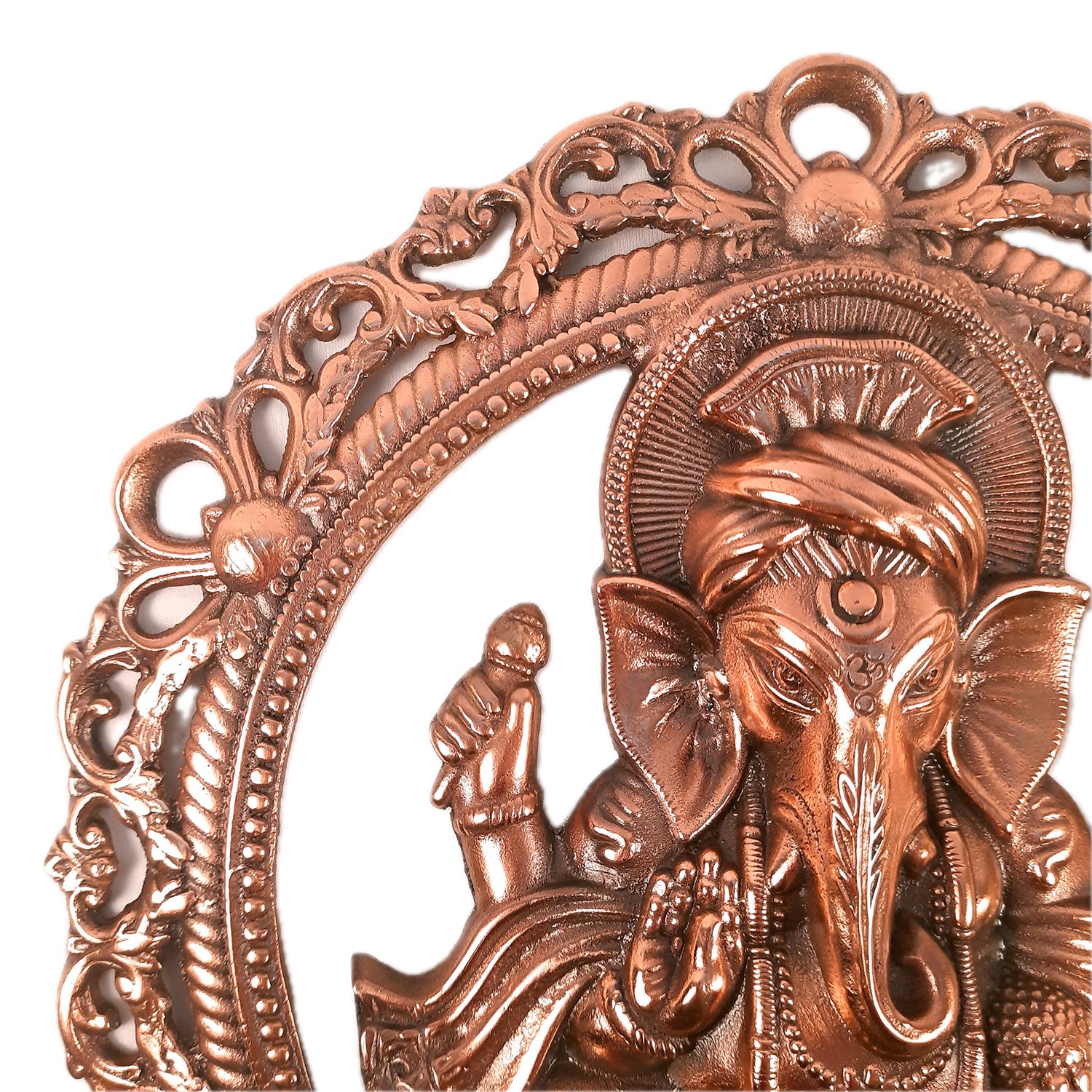 Lord Ganesh Wall Hanging Idol | Metal Ganesha Wall Statue Decor for Main Gate | Ganpati Murti for Home, Puja & Religious Decor & Gift - 18 Inch - Apkamart