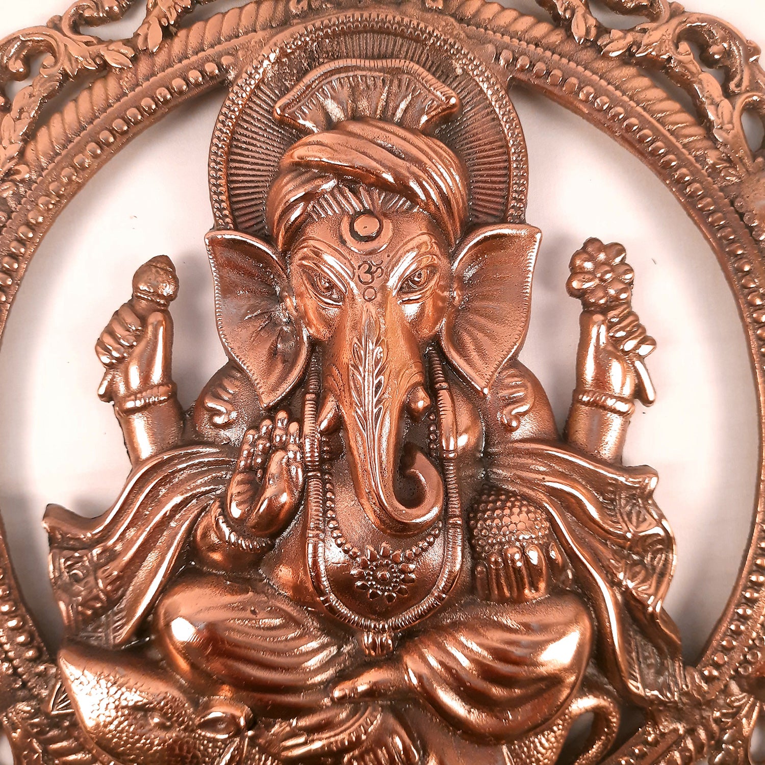 Lord Ganesh Wall Hanging Idol | Metal Ganesha Wall Statue Decor for Main Gate | Ganpati Murti for Home, Puja & Religious Decor & Gift - 18 Inch - Apkamart
