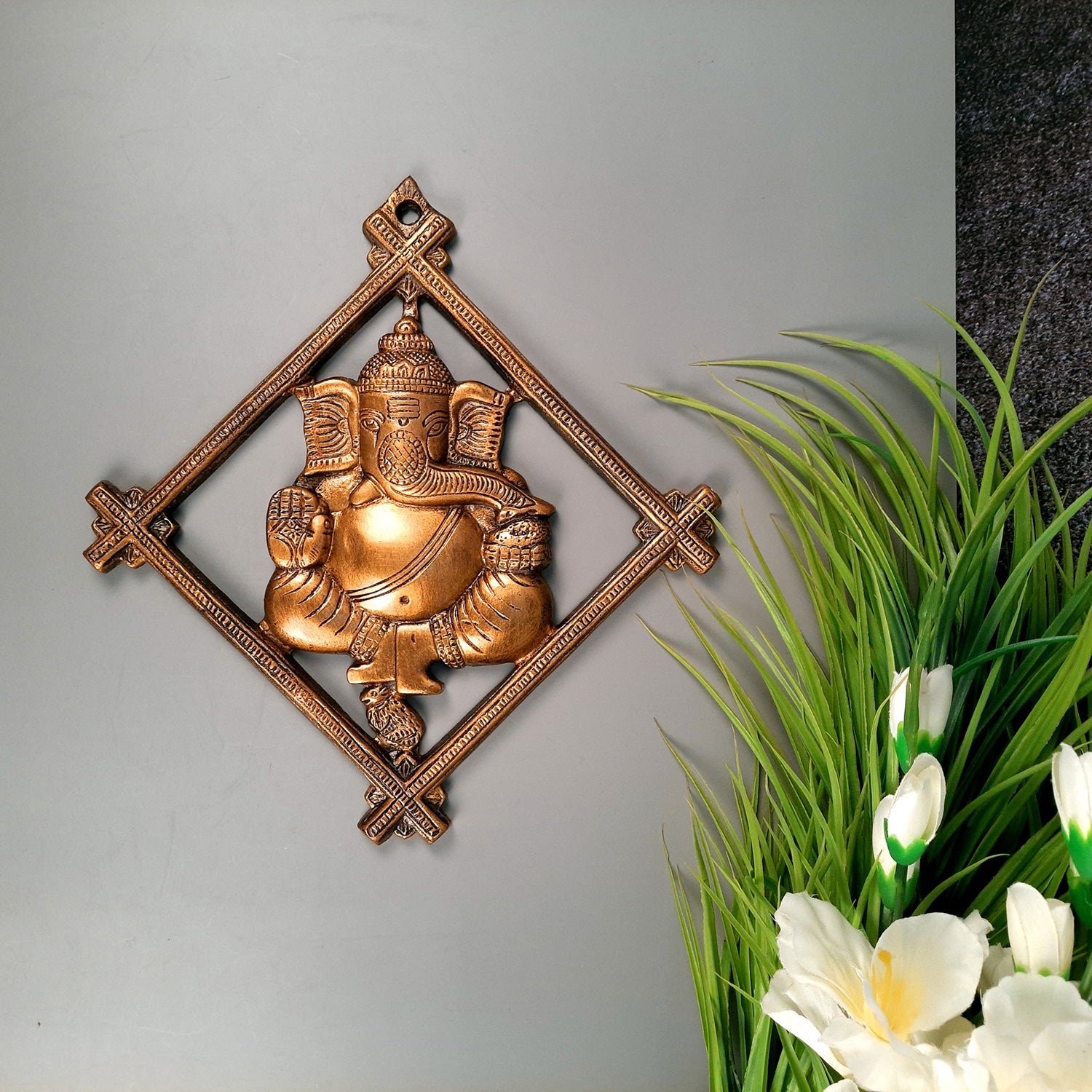 Ganesh Wall Hanging Idol | Lord Ganesha Wall Statue Decor | Religious & Spiritual Wall Art - For Puja, Home & Entrance Living Room & Gift - 12 Inch