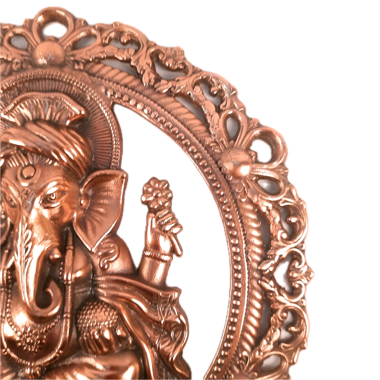 Lord Ganesh Wall Hanging Idol | Metal Ganesha Wall Statue Decor for Main Gate | Ganpati Murti for Home, Puja & Religious Decor & Gift - 18 Inch - Apkamart