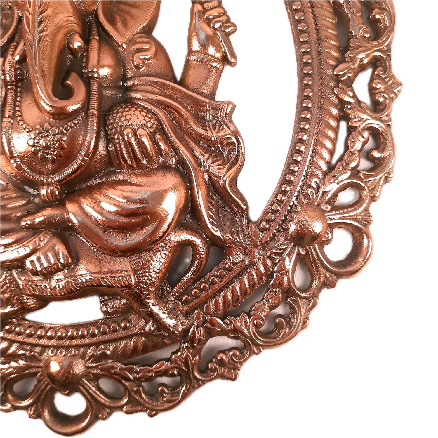 Lord Ganesh Wall Hanging Idol | Metal Ganesha Wall Statue Decor for Main Gate | Ganpati Murti for Home, Puja & Religious Decor & Gift - 18 Inch - Apkamart