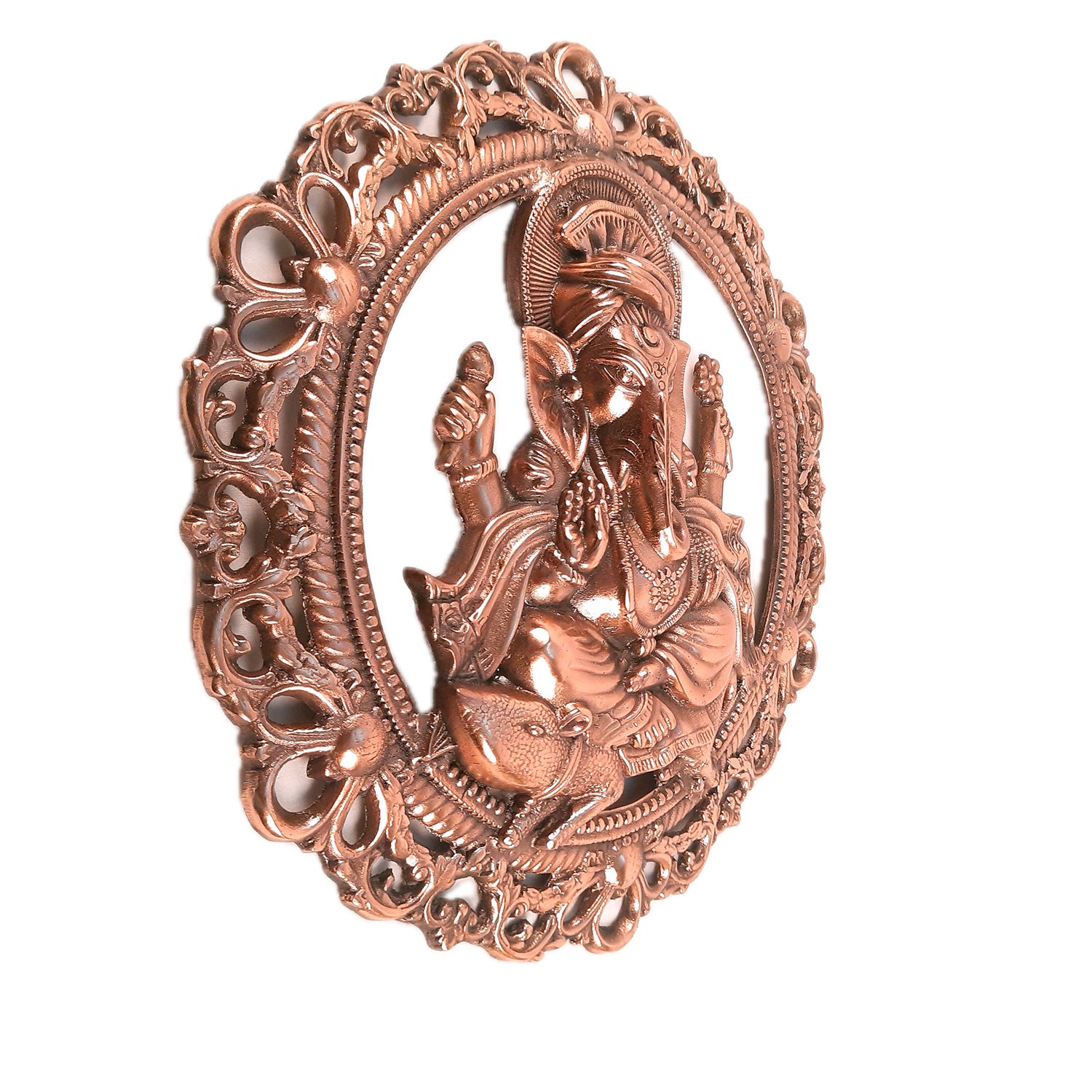 Lord Ganesh Wall Hanging Idol | Metal Ganesha Wall Statue Decor for Main Gate | Ganpati Murti for Home, Puja & Religious Decor & Gift - 18 Inch - Apkamart
