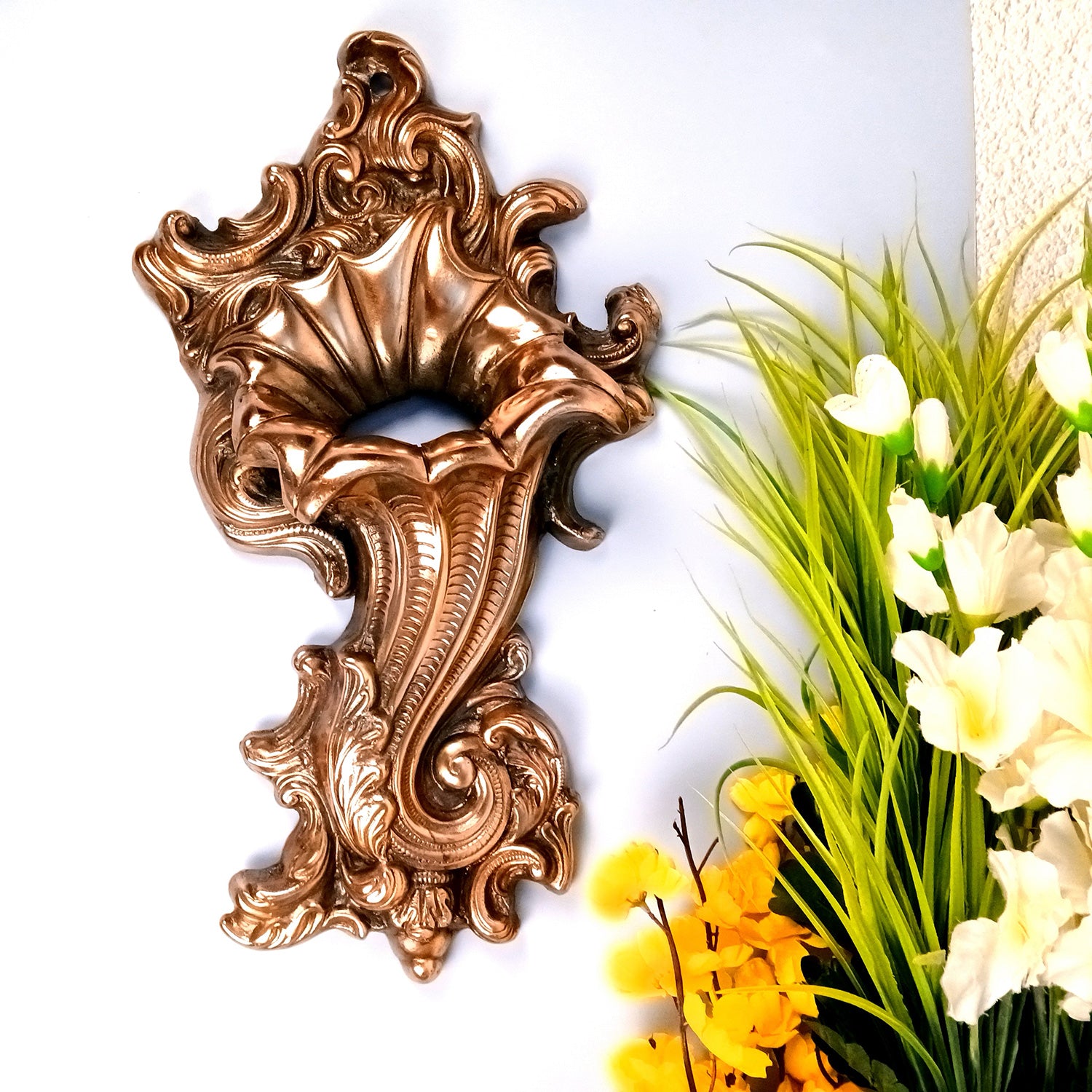 Flower Vase Wall Hanging | Wall Mount Flower Pot - For Wall Decor, Living Room, Home & Office Decoration - 18 Inch - Apkamart