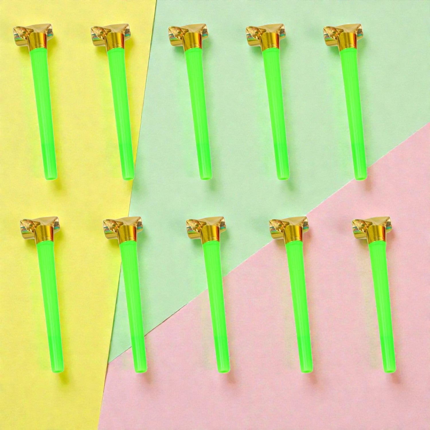 Party Horns for Kids Whistle Noise Makers Birthday Party Supplies Fun Party Favors for Boys & Girls Colorful Celebration Accessories for School - 10 Inch (Pack Of 10) - Apkamart