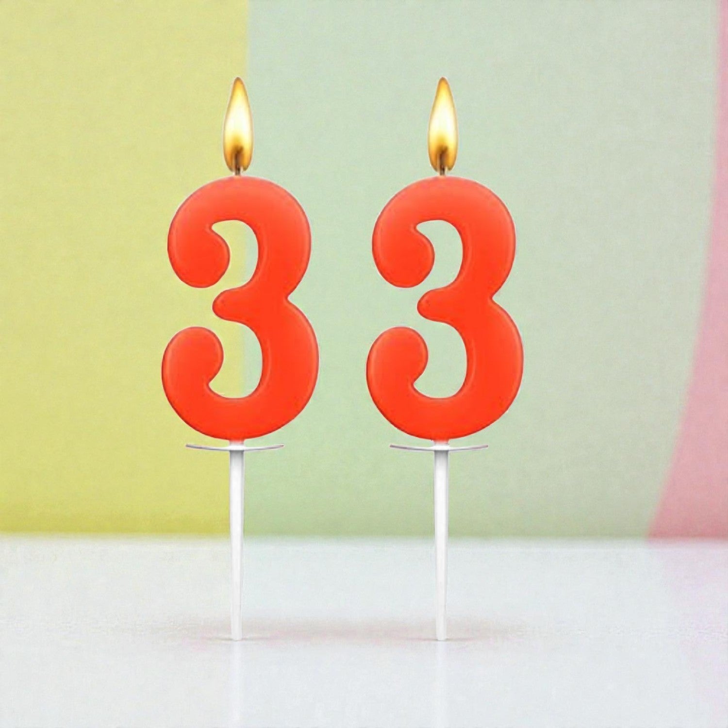 Birthday Number Candle for Cake Decoration | Numerical Birthday Candle for Kids & Adults | Happy Birthday Cake Candle for Home Parties, School Events - (Pack Of 2) - Apkamart #Style_No 3