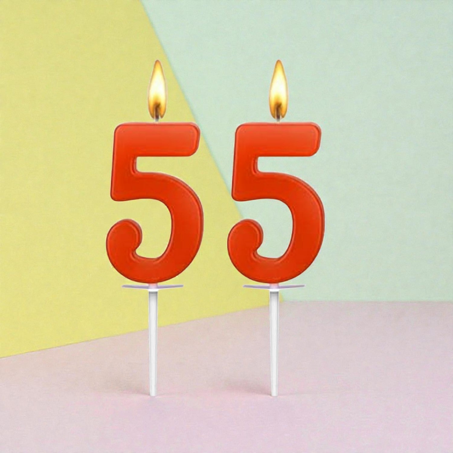 Birthday Number Candle for Cake Decoration | Numerical Birthday Candle for Kids & Adults | Happy Birthday Cake Candle for Home Parties, School Events - (Pack Of 2) - Apkamart #Style_No 5