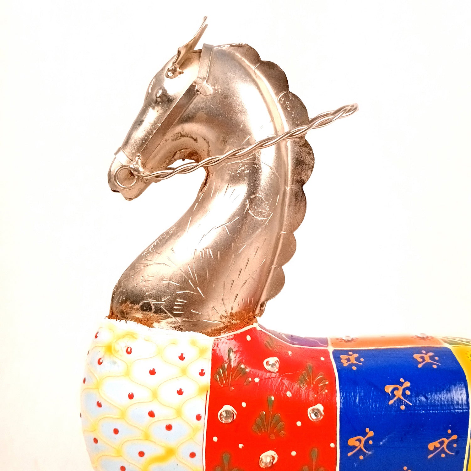 Horse Showpiece With Hanging Bells | Decorative Horse Figurine- for Feng Shui, Vastu, Home Decor, Table, Living Room Decoration & Gift- 13 Inch - Apkamart