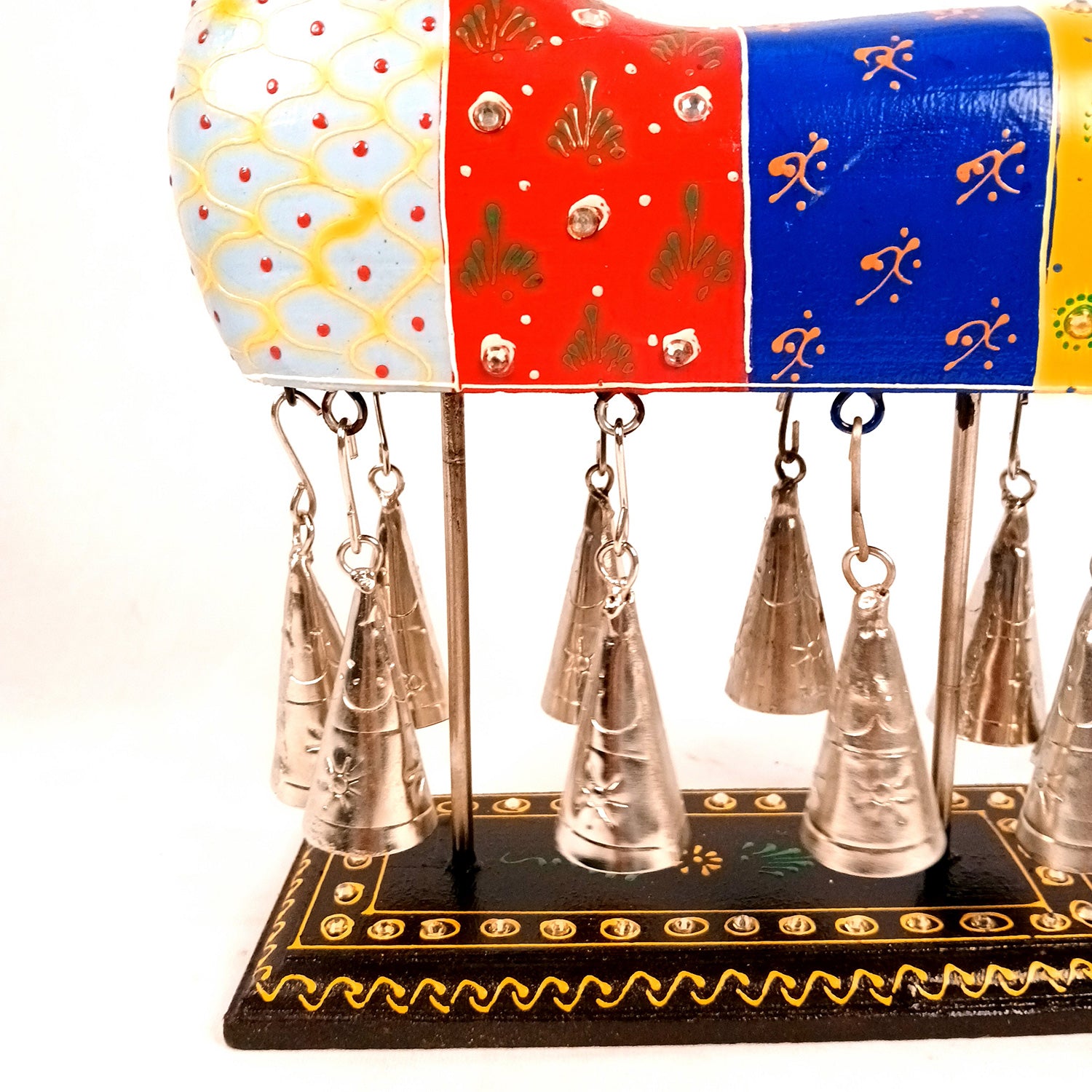 Horse Showpiece With Hanging Bells | Decorative Horse Figurine- for Feng Shui, Vastu, Home Decor, Table, Living Room Decoration & Gift- 13 Inch - Apkamart