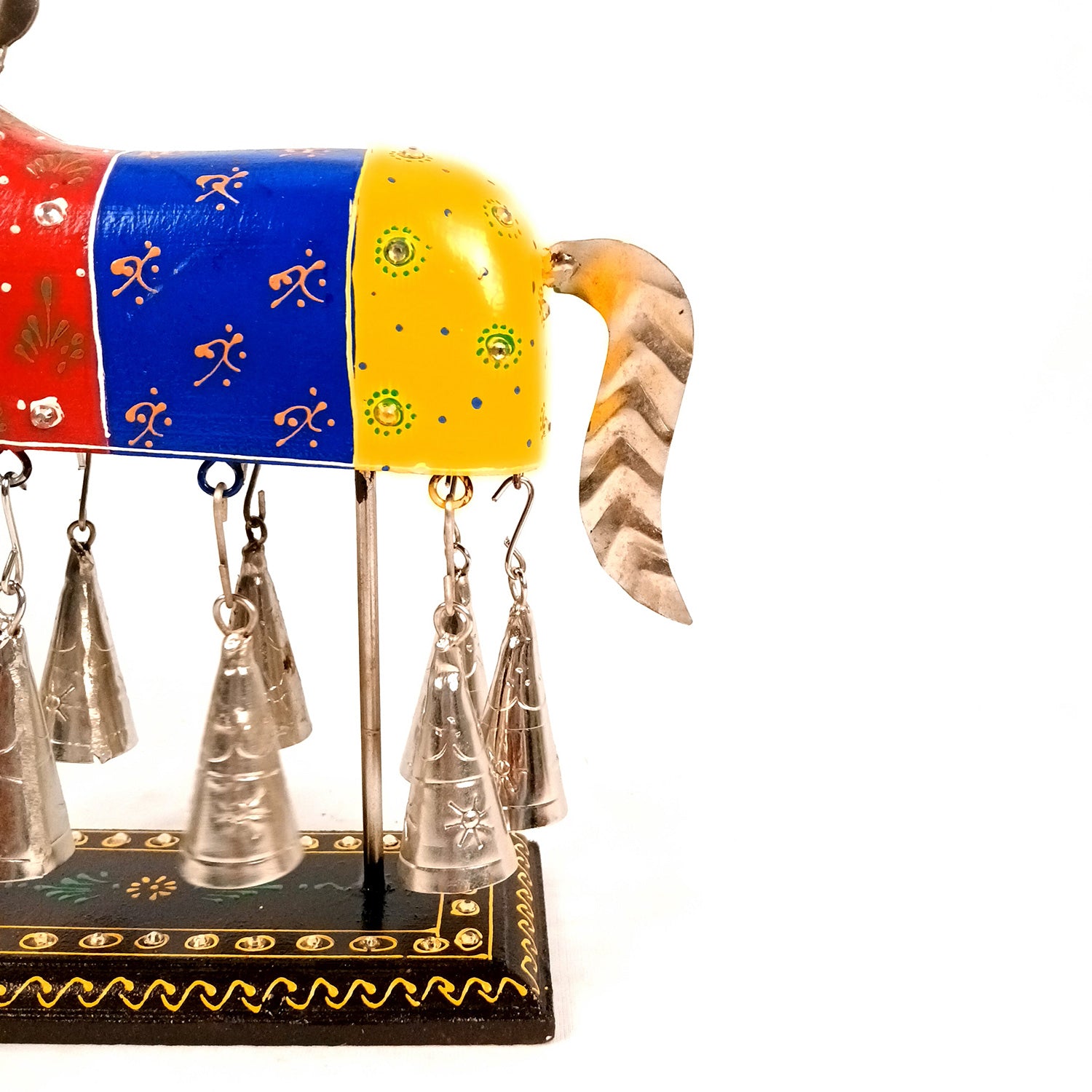 Horse Showpiece With Hanging Bells | Decorative Horse Figurine- for Feng Shui, Vastu, Home Decor, Table, Living Room Decoration & Gift- 13 Inch - Apkamart