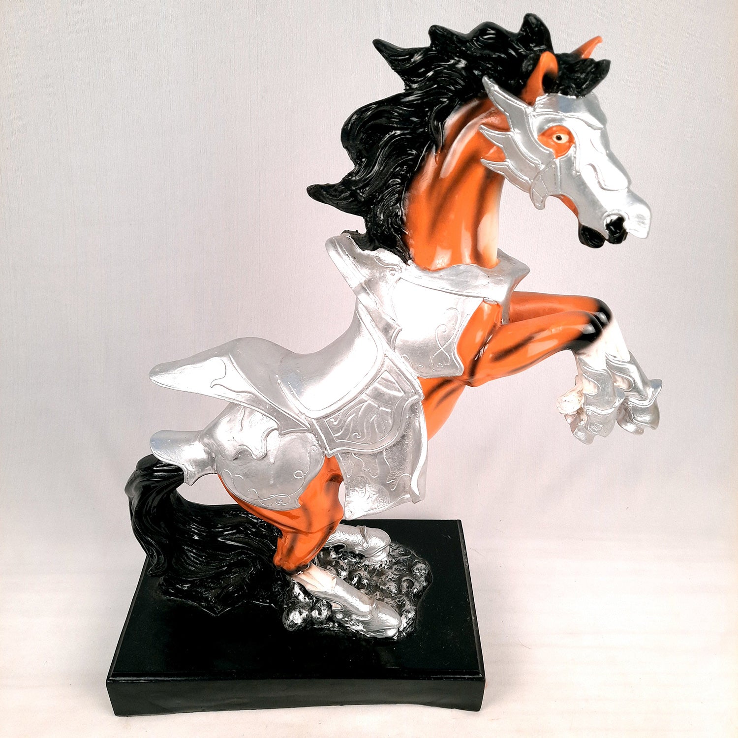Horse Statue Figurine | Galloping Horse Showpiece - For Home, Table, Shelf, Good Luck, Vastu & Office Desk Decor - 19 Inch - Apkamart