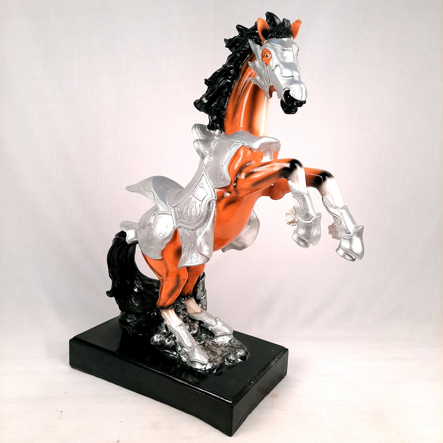 Horse Statue Figurine | Galloping Horse Showpiece - For Home, Table, Shelf, Good Luck, Vastu & Office Desk Decor - 19 Inch - Apkamart
