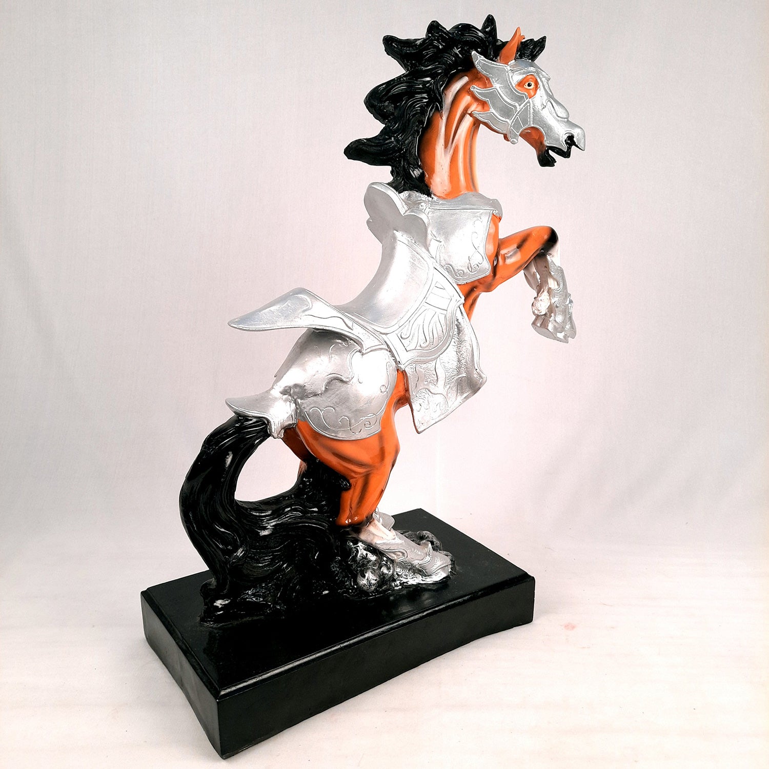 Horse Statue Figurine | Galloping Horse Showpiece - For Home, Table, Shelf, Good Luck, Vastu & Office Desk Decor - 19 Inch - Apkamart