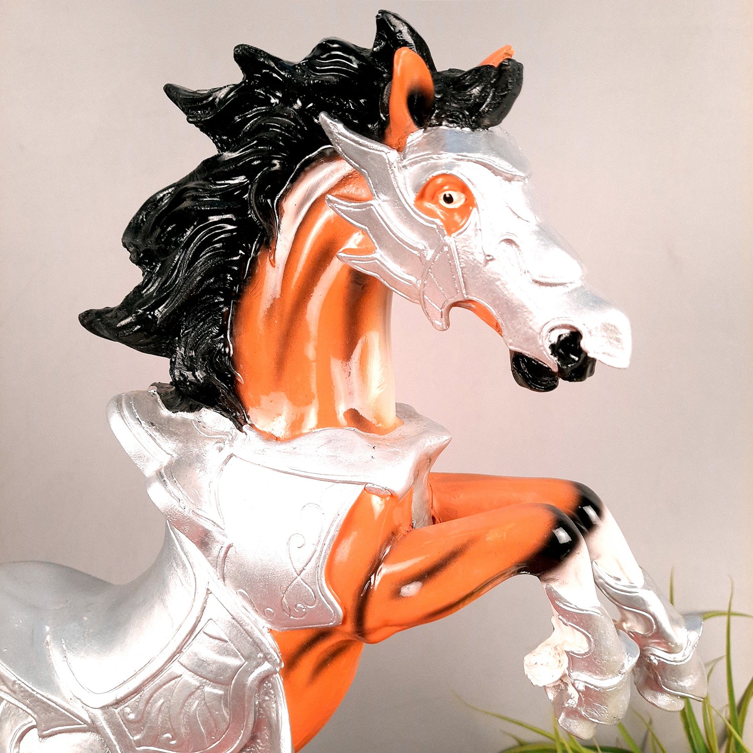 Horse Statue Figurine | Galloping Horse Showpiece - For Home, Table, Shelf, Good Luck, Vastu & Office Desk Decor - 19 Inch - Apkamart