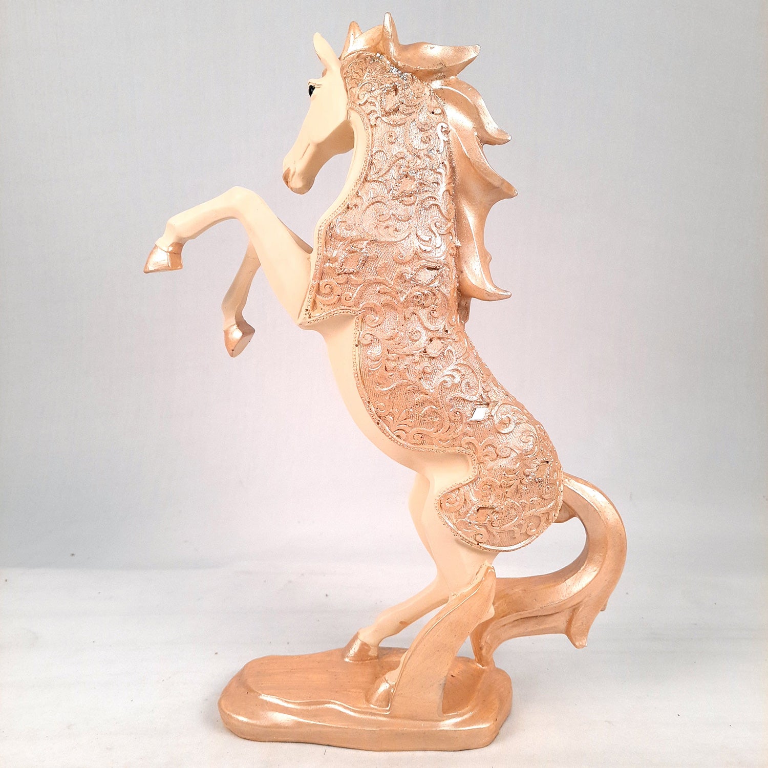 Horse Statue Figurine | Decorative Running Horse Showpiece for Money & Wealth - for Home Decor, Table, Living Room & Gift - apkamart #Style_Design 2