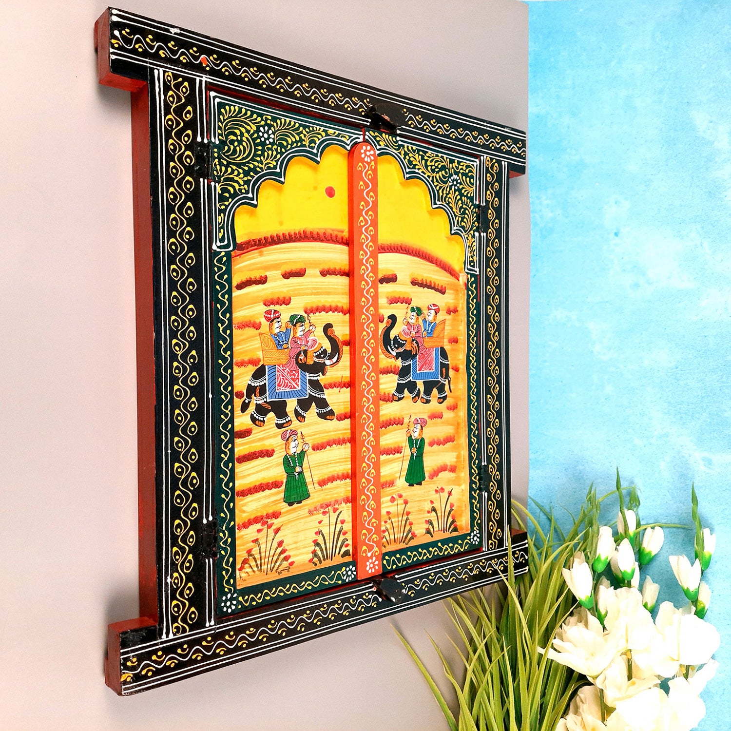 Wooden Window Jharokha Frame | Jharokha Wall Hanging - Apkamart