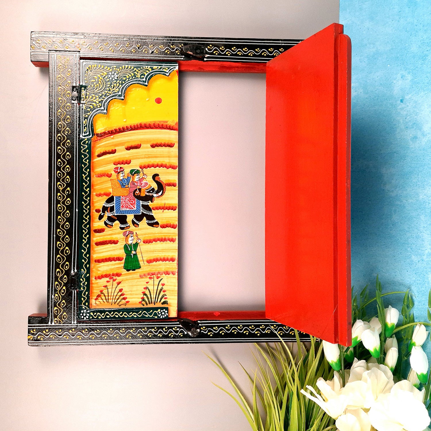 Wooden Window Jharokha Frame | Jharokha Wall Hanging - Apkamart