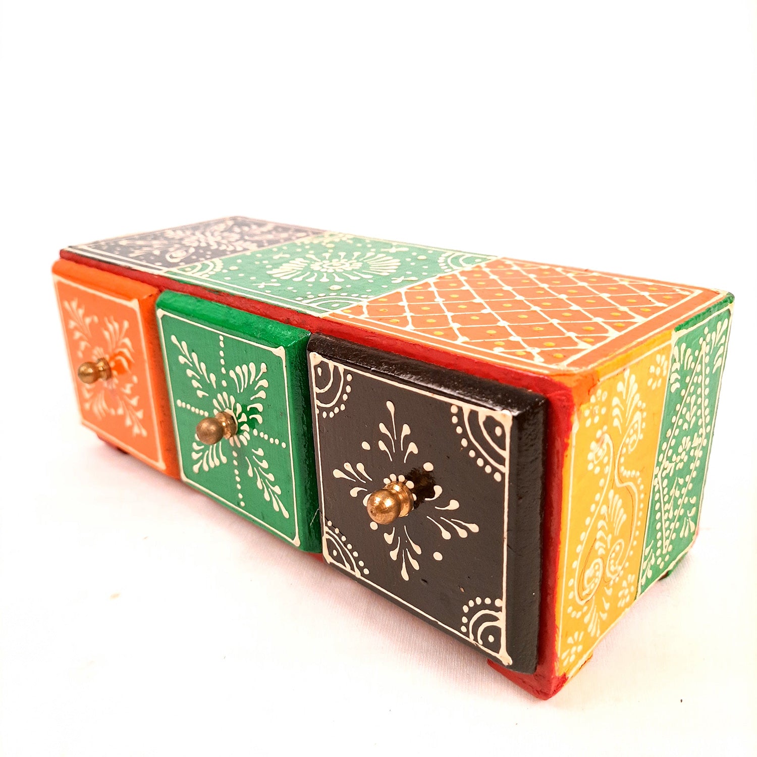 Jewellery Box | Decorative Wooden Jewelry Box - For Earring, Necklace & Gifts - 4 Inch - Apkamart