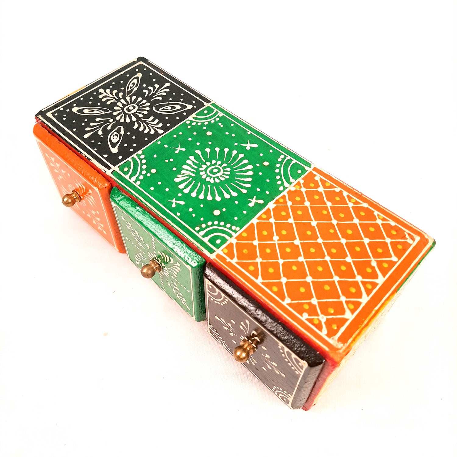 Jewellery Box | Decorative Wooden Jewelry Box - For Earring, Necklace & Gifts - 4 Inch - Apkamart