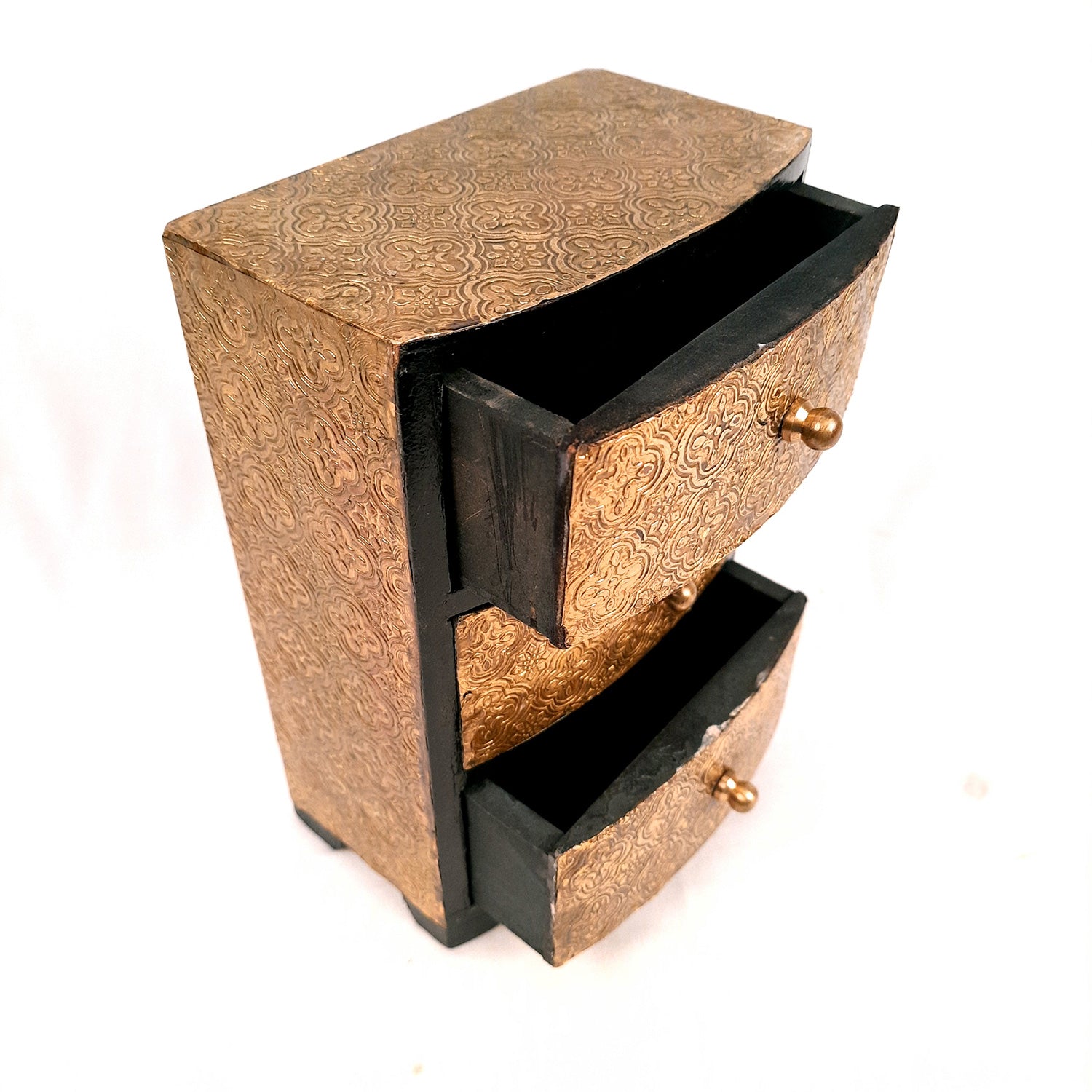 Jewellery Box | Wooden Jewellery Organizer with 3 Drawers | Storage Case for Rings, Earrings, Chains, Bangles & Makeup | Vanity Box for Women & Girls – 11 Inch - Apkamart #Style_Design 2