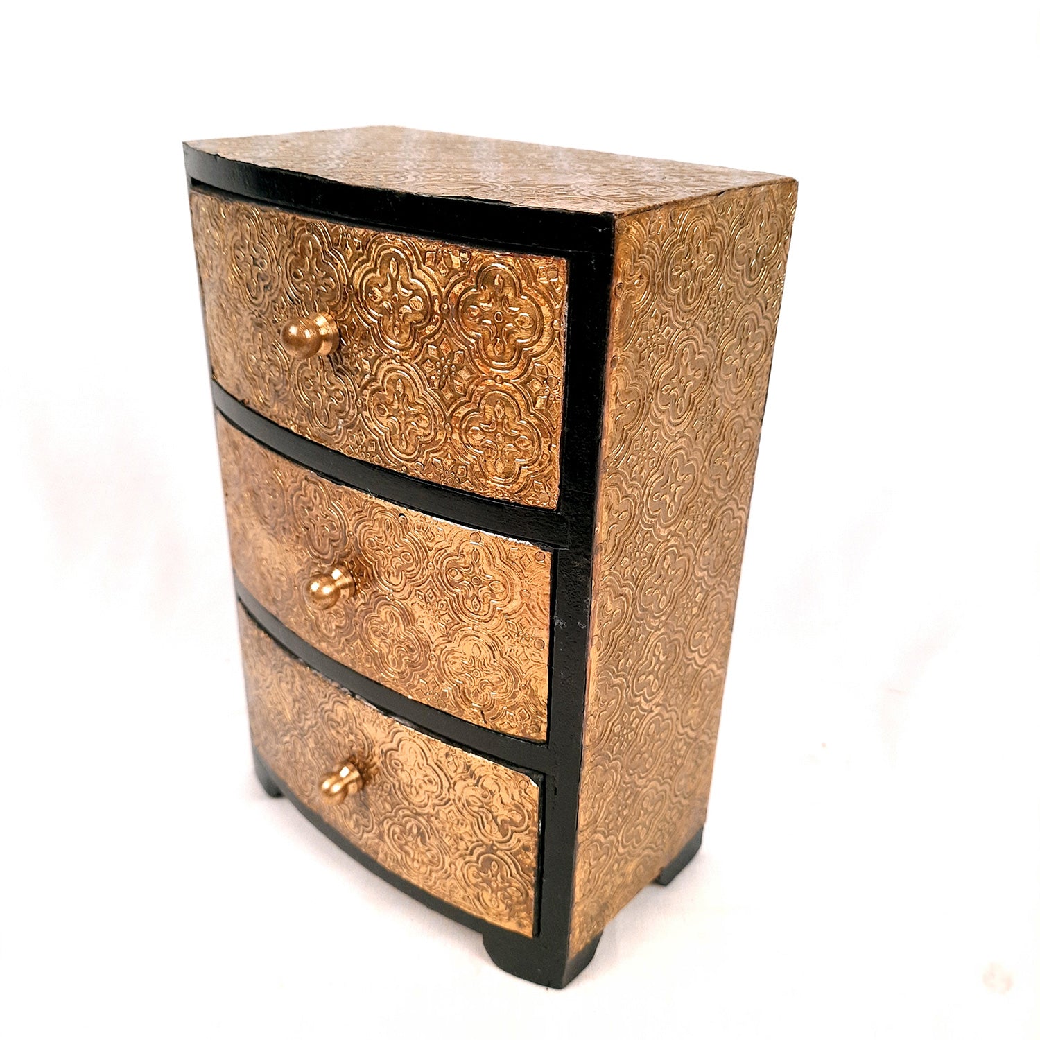 Jewellery Box | Wooden Jewellery Organizer with 3 Drawers | Storage Case for Rings, Earrings, Chains, Bangles & Makeup | Vanity Box for Women & Girls – 11 Inch - Apkamart #Style_Design 2