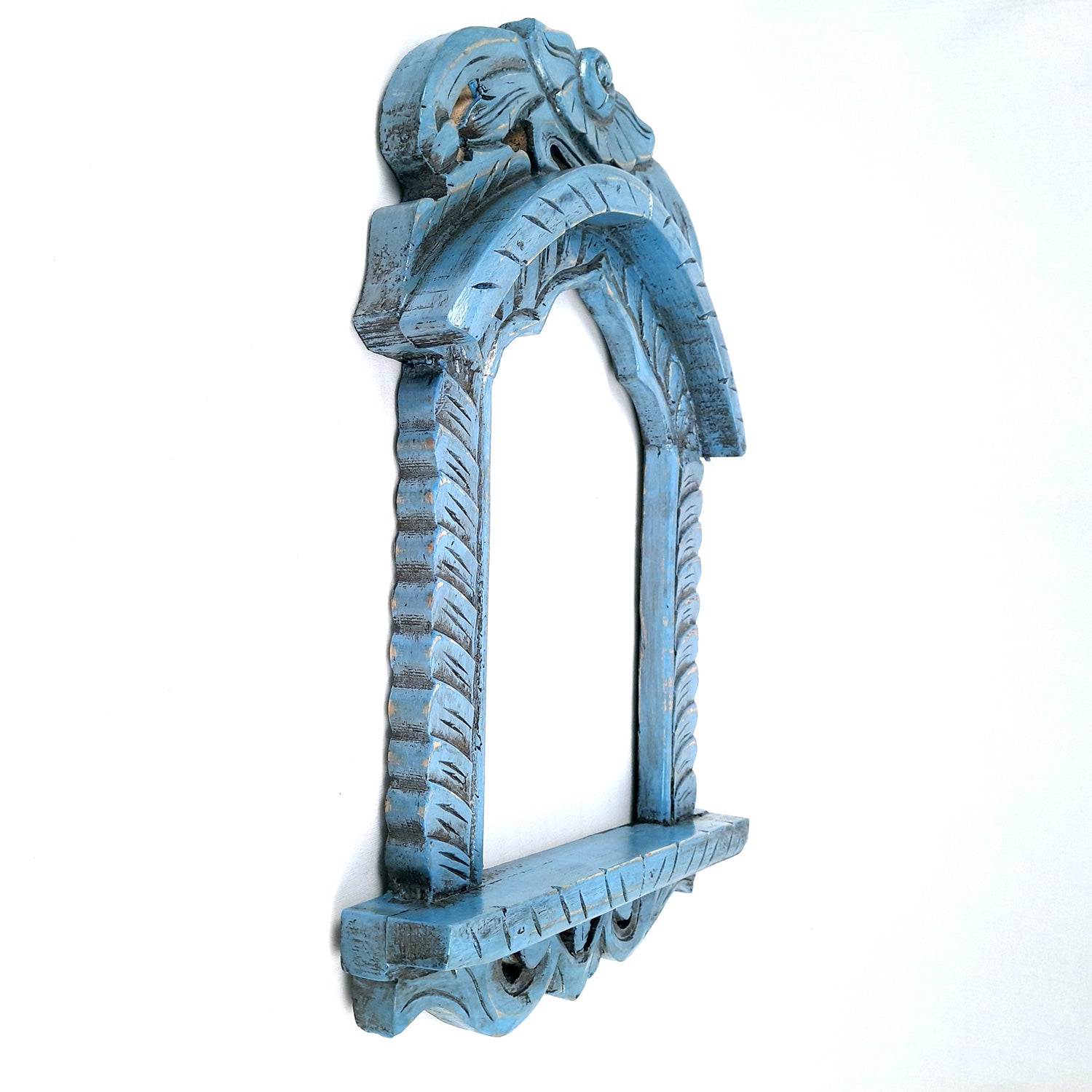 Jharokha Wall Hanging | Wooden Jharokha Frame Hangings - For Home, Wall Decor, Frames, Living room, Entrance Decoration & Gifts - 19 Inch - Apkamart #color_Blue