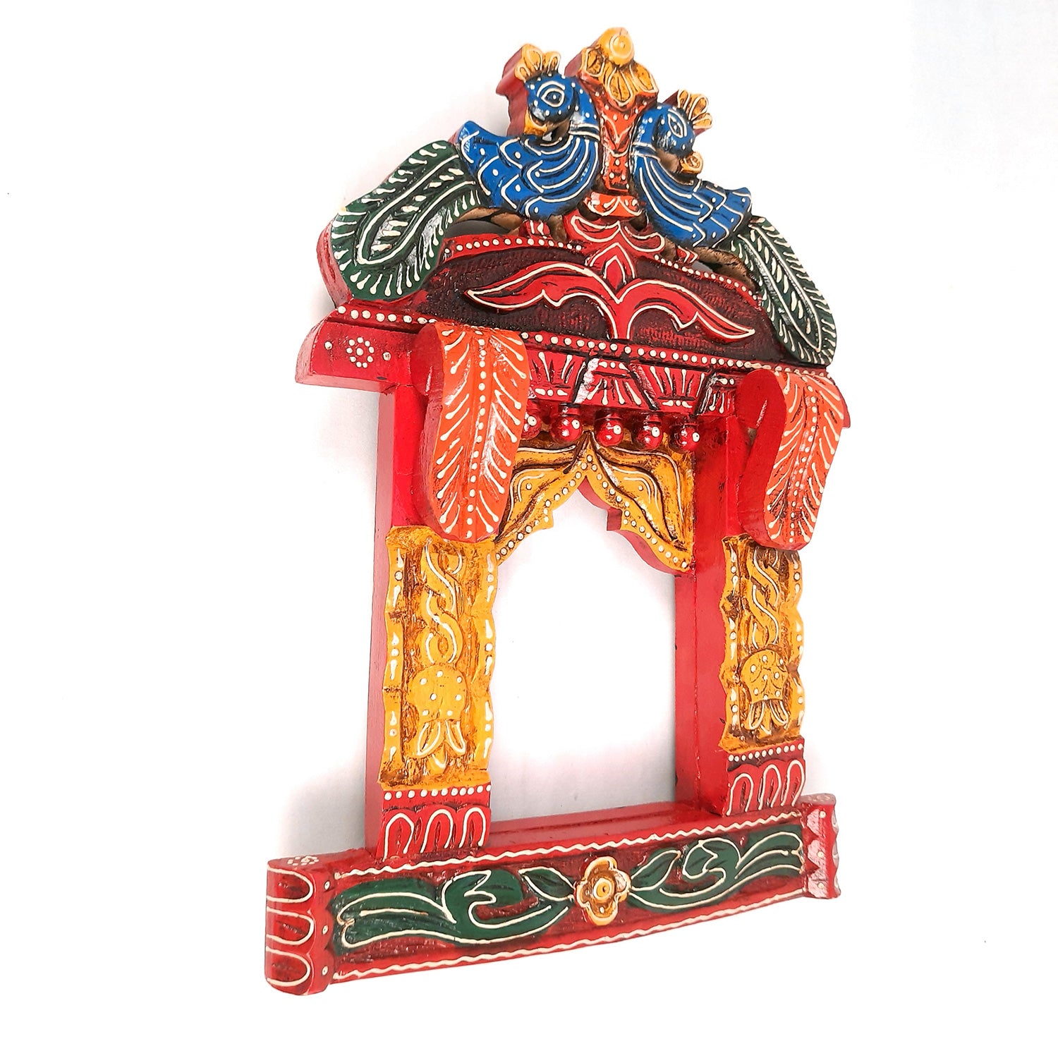 Jharokha Wall Hanging - Peacock Design | Jharokha Frame Hangings - For Home, Wall Decor, Living room, Entrance Decoration & Gifts - 17 inch - Apkamart