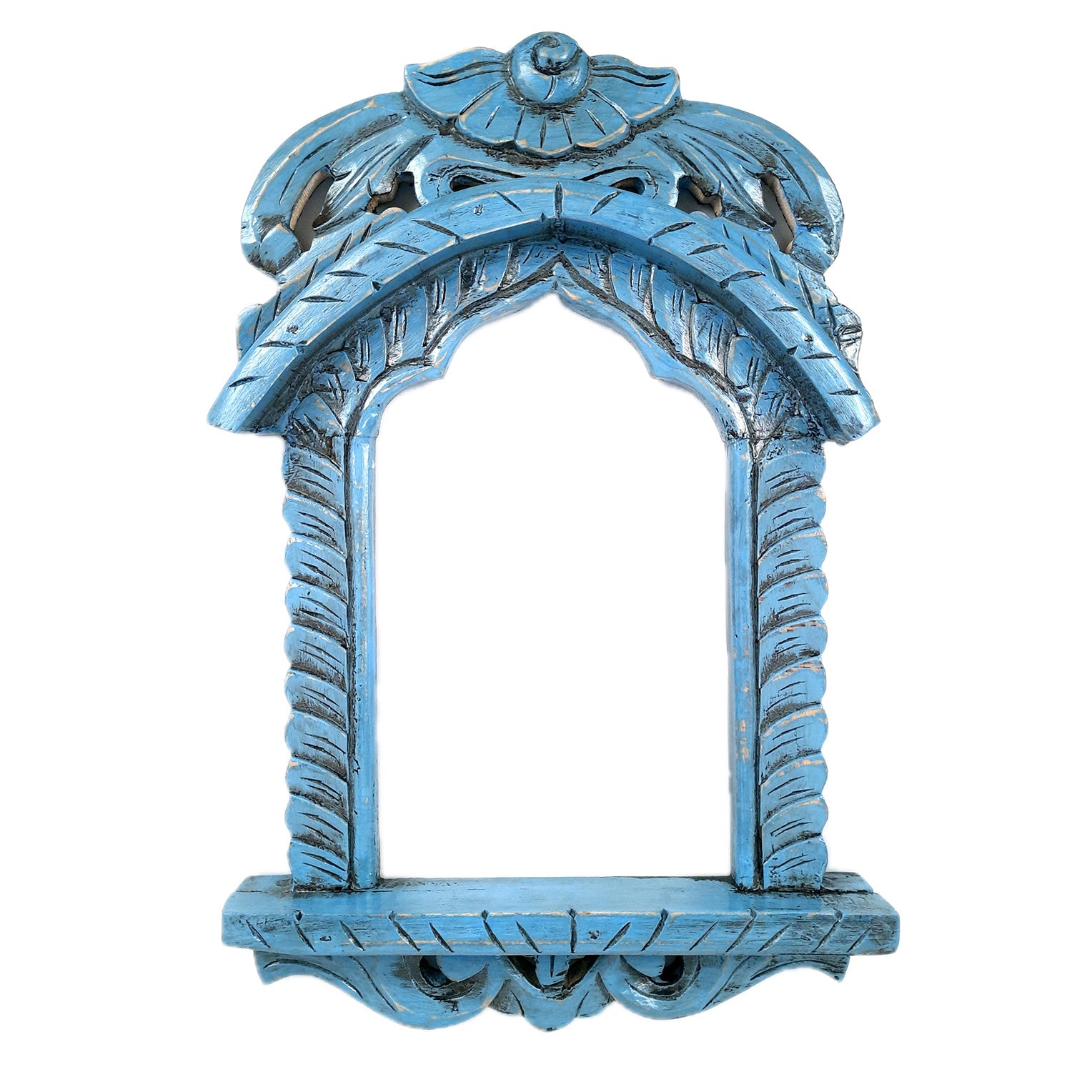 Jharokha Wall Hanging | Wooden Jharokha Frame Hangings - For Home, Wall Decor, Frames, Living room, Entrance Decoration & Gifts - 19 Inch - Apkamart #color_Blue