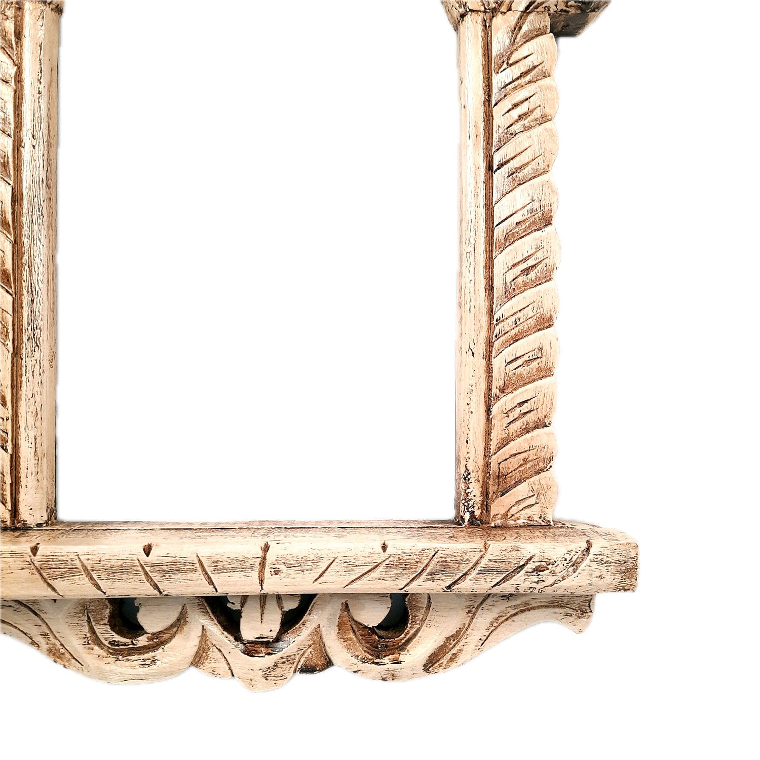 Jharokha Wall Hanging | Wooden Jharokha Frame Hangings - For Home, Wall Decor, Frames, Living room, Entrance Decoration & Gifts - 19 Inch - Apkamart #color_White