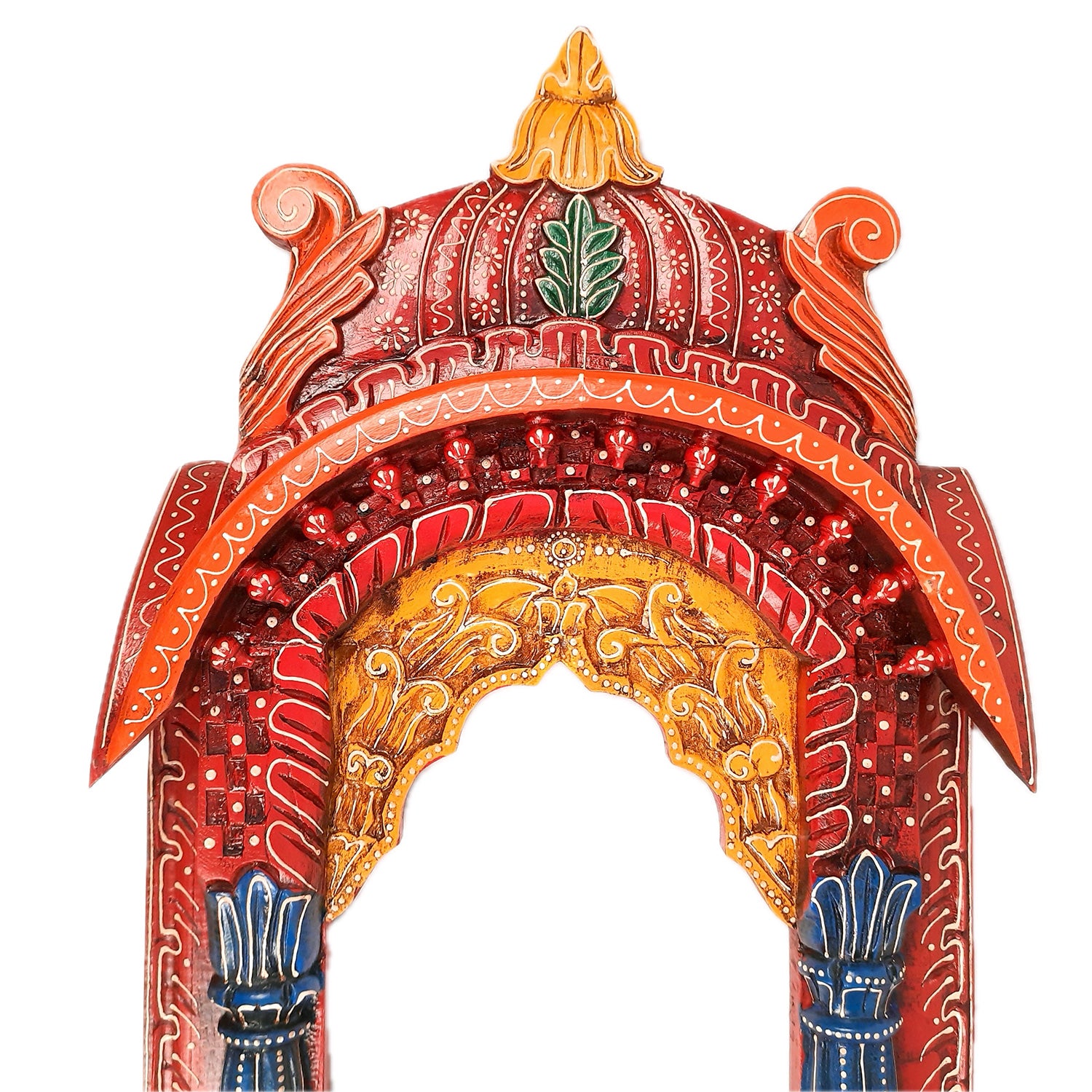 Jharokha Wall Hanging Big | Wooden Jharokha Hangings for Photo Frame & Mirrors - Decorative Jharokhas For Home, Wall Decor, Living room, Entrance Decoration & Gifts - 36 Inch - Apkamart  #Color_Red