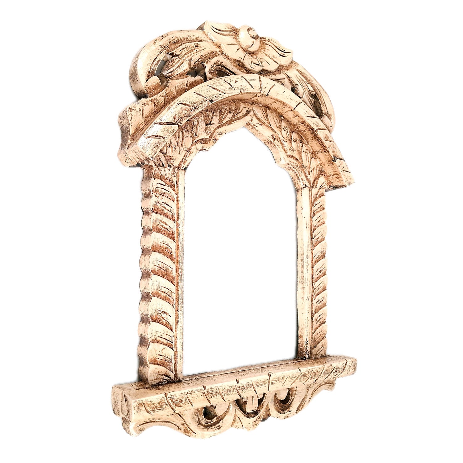 Jharokha Wall Hanging | Wooden Jharokha Frame Hangings - For Home, Wall Decor, Frames, Living room, Entrance Decoration & Gifts - 19 Inch - Apkamart #color_White