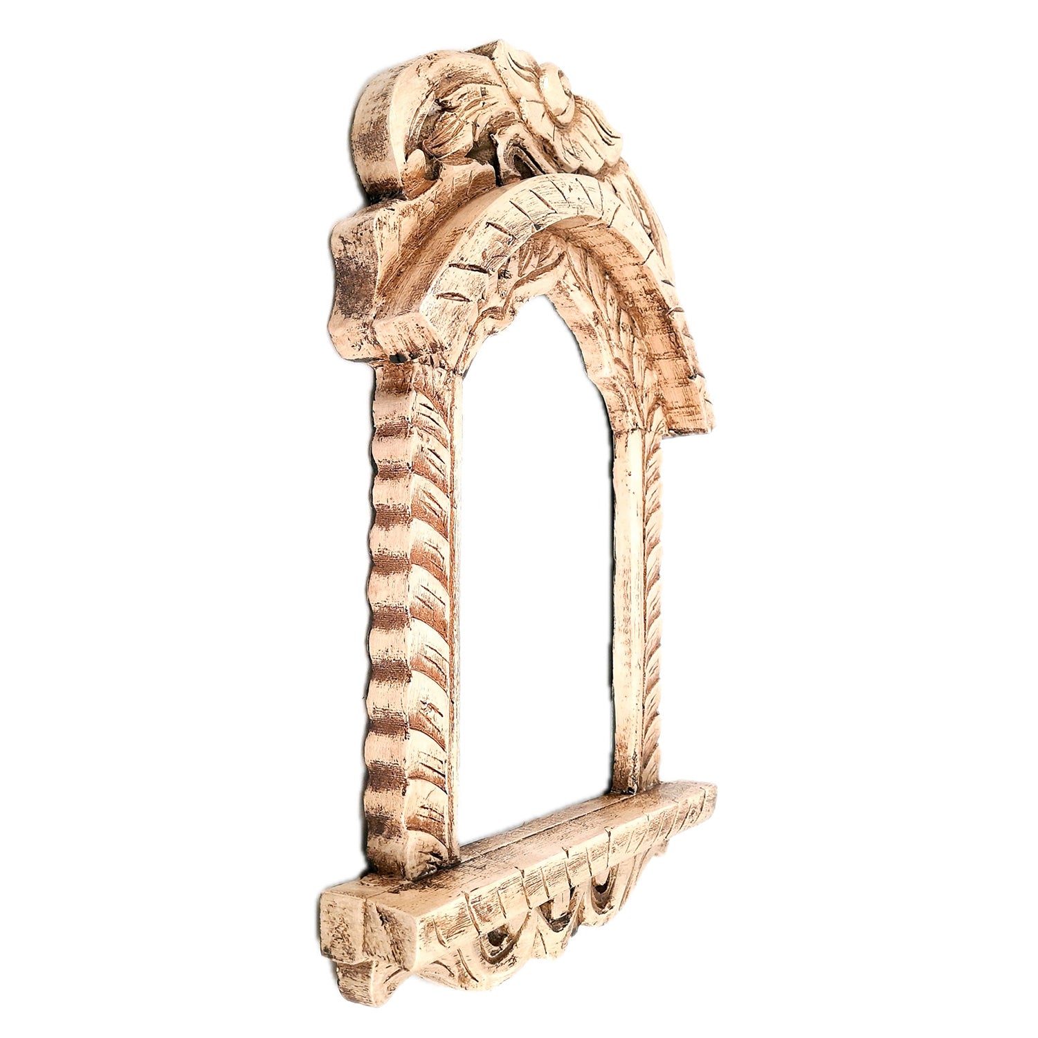 Jharokha Wall Hanging | Wooden Jharokha Frame Hangings - For Home, Wall Decor, Frames, Living room, Entrance Decoration & Gifts - 19 Inch - Apkamart #color_White