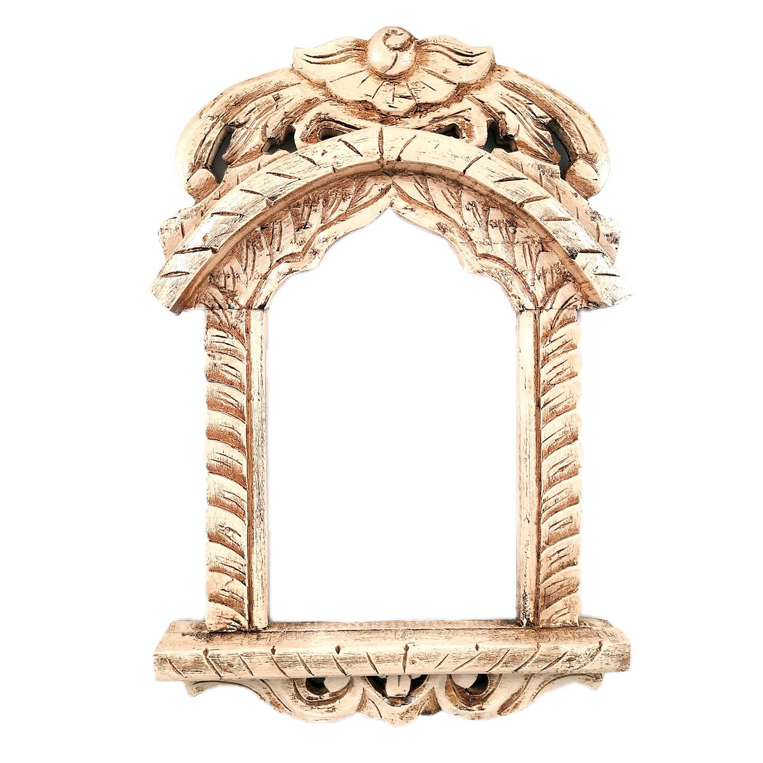 Jharokha Wall Hanging | Wooden Jharokha Frame Hangings - For Home, Wall Decor, Frames, Living room, Entrance Decoration & Gifts - 19 Inch - Apkamart #color_White