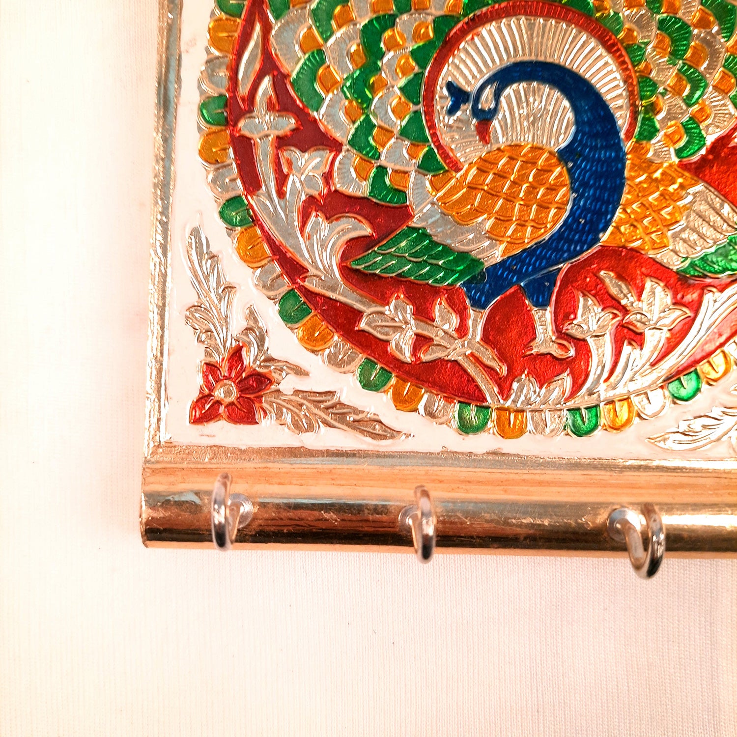 Key Holder Stands | Keys Hook Hangers - Minakari Design | Keys Organizer - For Home, Entrance, Office Decor & Gifts - 5 Inch (4 Hooks) - Apkamart