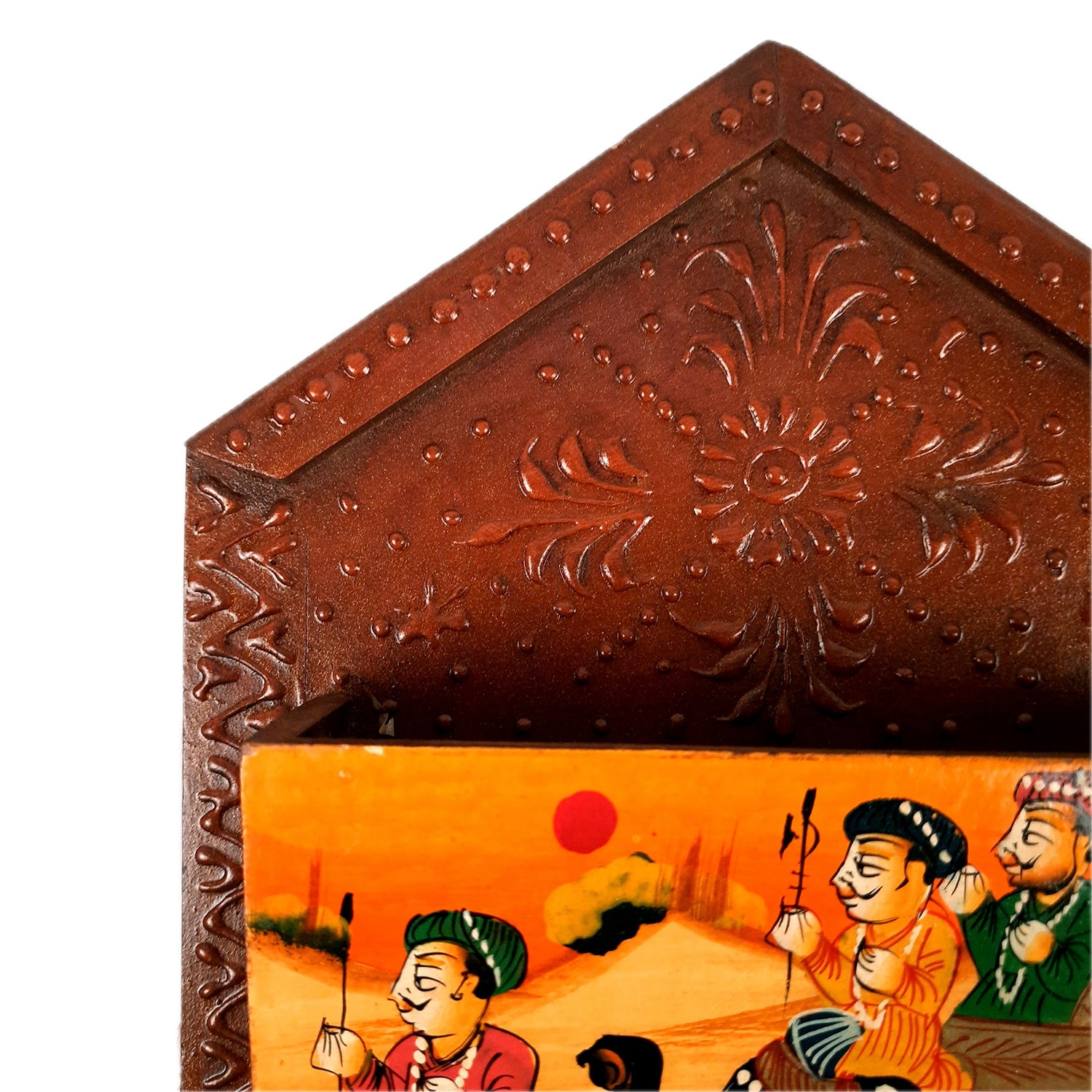 Key Holder with Small Letter Rack | Key Hook Stand | Wooden Keys & Paper Organizer - For Home, Entrance, Office Decor & Gifts - 11 Inch (4 Hooks) - Apkamart #Style_Pack of 1