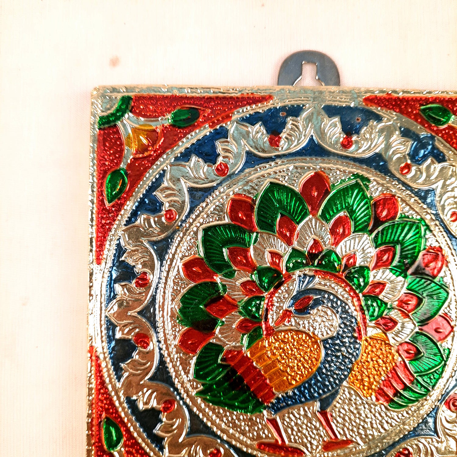 Key Holder Stands | Keys Hook Hangers - Minakari Peacock Design | Keys Organizer - For Home, Entrance, Office Decor & Gifts - 6 Inch (5 Hooks) - Apkamart #style_Pack of 4