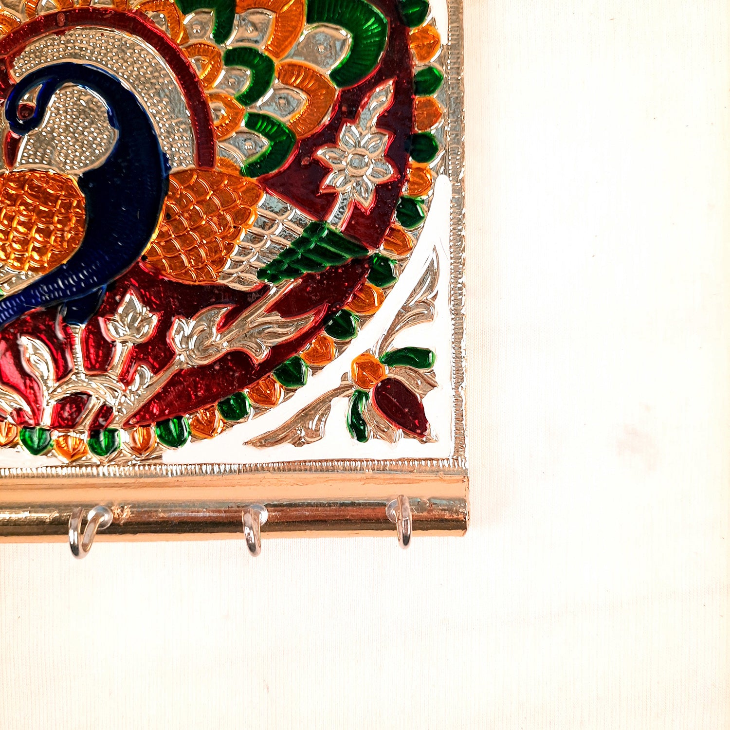 Key Holder Stands | Keys Hook Wall Hangers With Minakari Work| Keys Organizer - For Home, Entrance, Office Decor & Gifts - 5 Inch (4 Hooks) - Apkamart #Style_Pack of 4