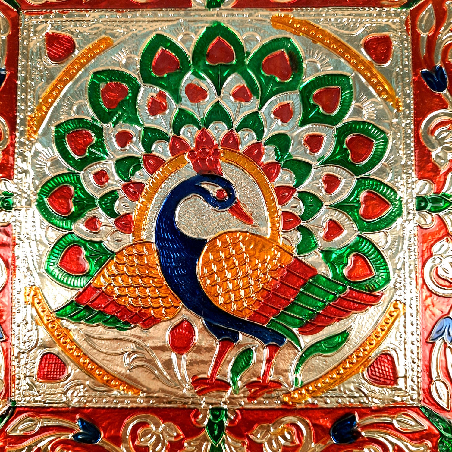 Key Holder Stands | Keys Hook Hangers - Minakari Peacock Design | Keys Organizer - For Home, Entrance, Office Decor & Gifts - 8 Inch (6 Hooks) - Apkamart #Style_Pack of 1