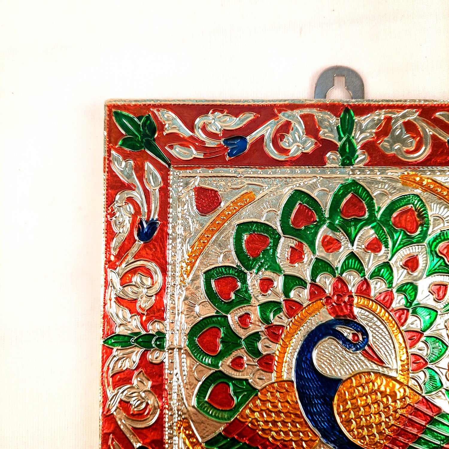 Key Holder Stands | Keys Hook Hangers - Minakari Peacock Design | Keys Organizer - For Home, Entrance, Office Decor & Gifts - 8 Inch (6 Hooks) - Apkamart #Style_Pack of 4