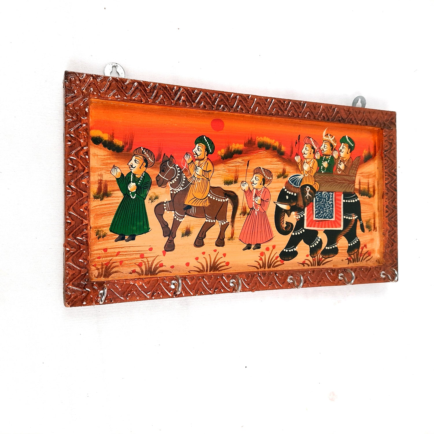 Key Holder Stands | Wooden Keys Hook Hangers | Keys Organizer - For Home, Entrance, Office Decor & Gifts - 12 Inch (6 Hooks) - Apkamart #Style_Pack of 1