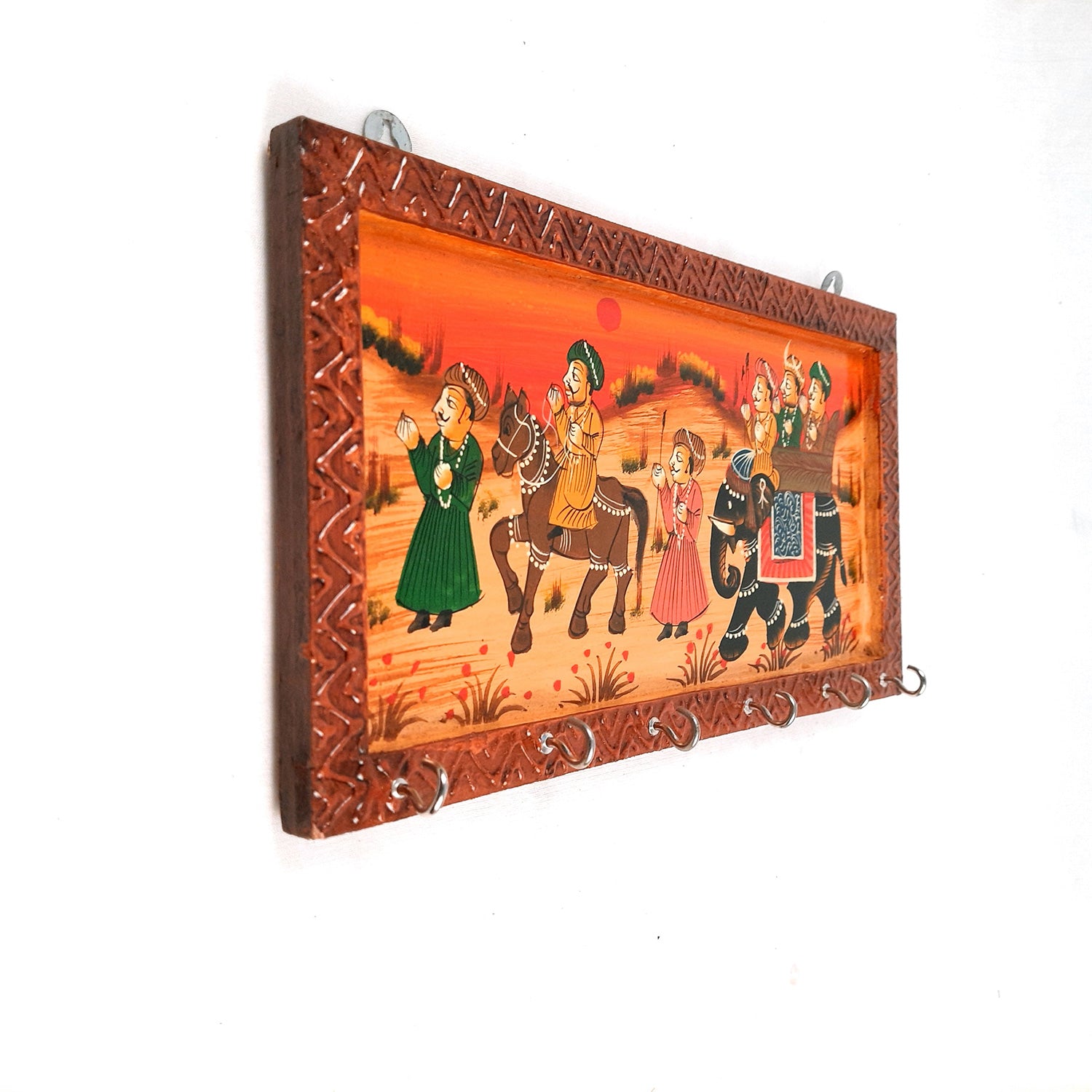 Key Holder Stands | Wooden Keys Hook Hangers | Keys Organizer - For Home, Entrance, Office Decor & Gifts - 12 Inch (6 Hooks) - Apkamart #Style_Pack of 1