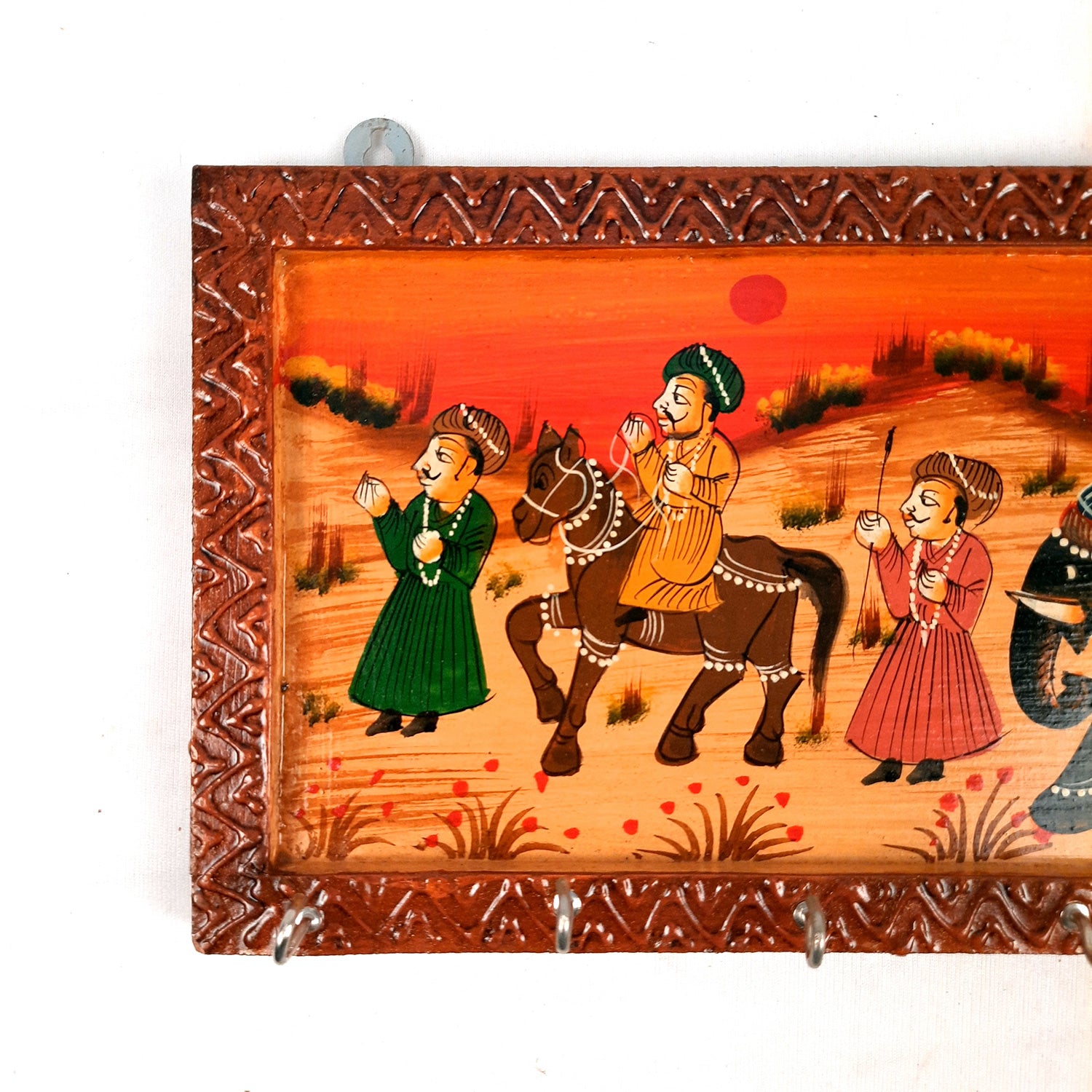 Key Holder Stands | Wooden Keys Hook Hangers | Keys Organizer - For Home, Entrance, Office Decor & Gifts - 12 Inch (6 Hooks) - Apkamart #Style_Pack of 3